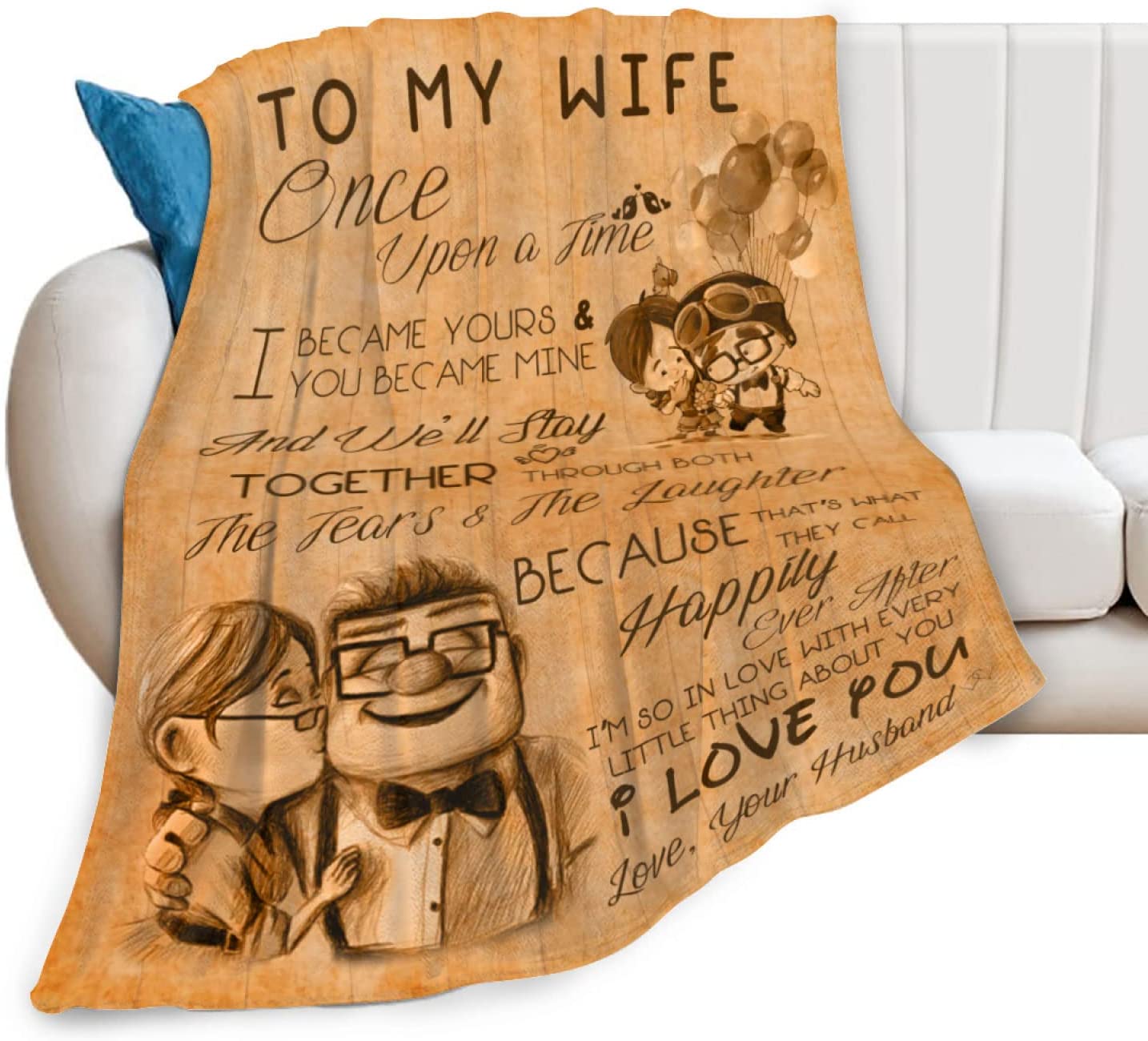 Gifts for Her Wife Blankets, Gift from Husband Blanket for Christmas Wedding Anniversary Birthday Mothers Day Valentines Day - We'll Stay Together