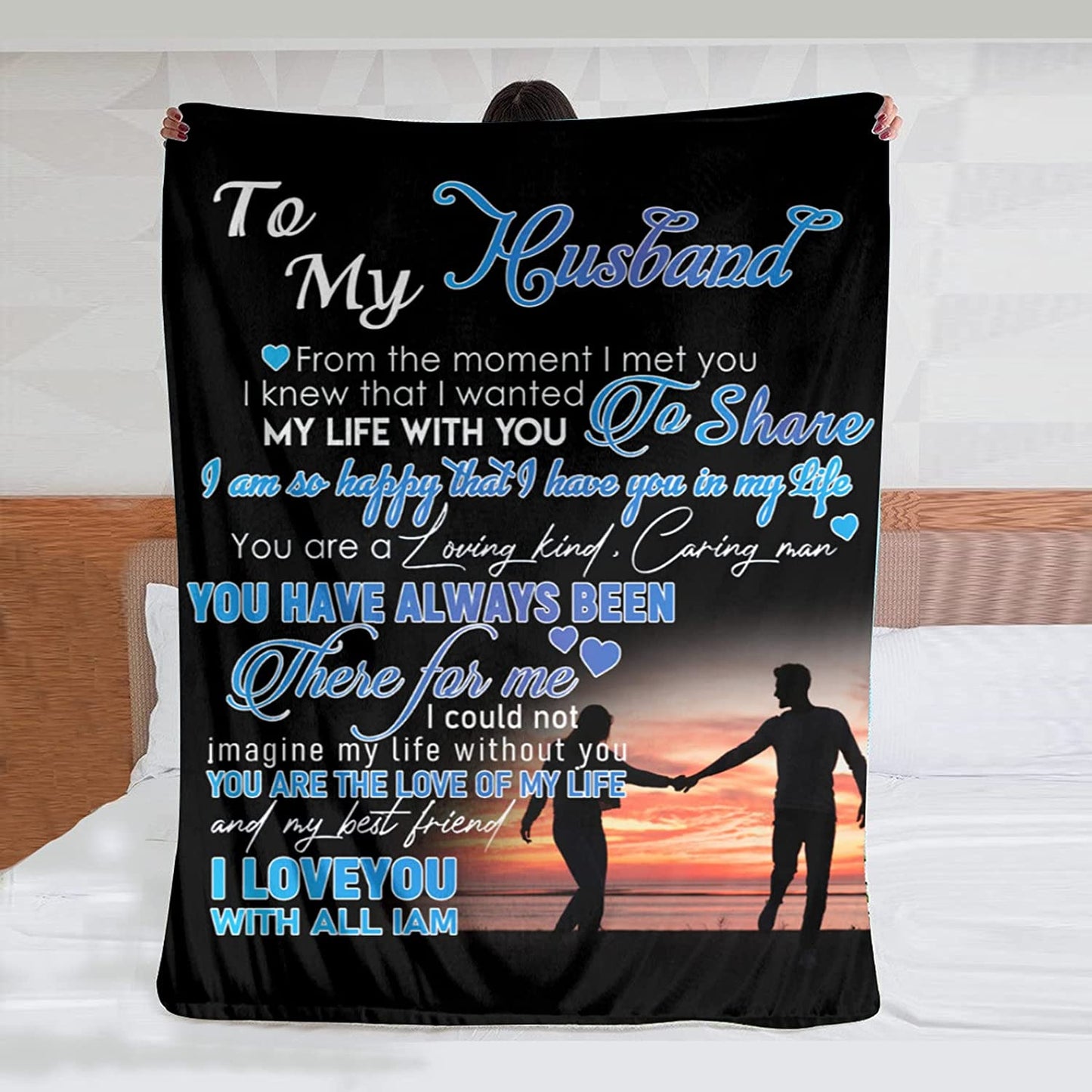 Valentine's Day Gift For Husband, Father's Day Gift For Husband, Gift To My Husband Blanket From Wife, You Are My Life Throws Blanket For Best Husband Birthdays, Wedding Anniversary Gifts For Him