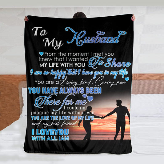 Valentine's Day Gift For Husband, Father's Day Gift For Husband, Gift To My Husband Blanket From Wife, You Are My Life Throws Blanket For Best Husband Birthdays, Wedding Anniversary Gifts For Him