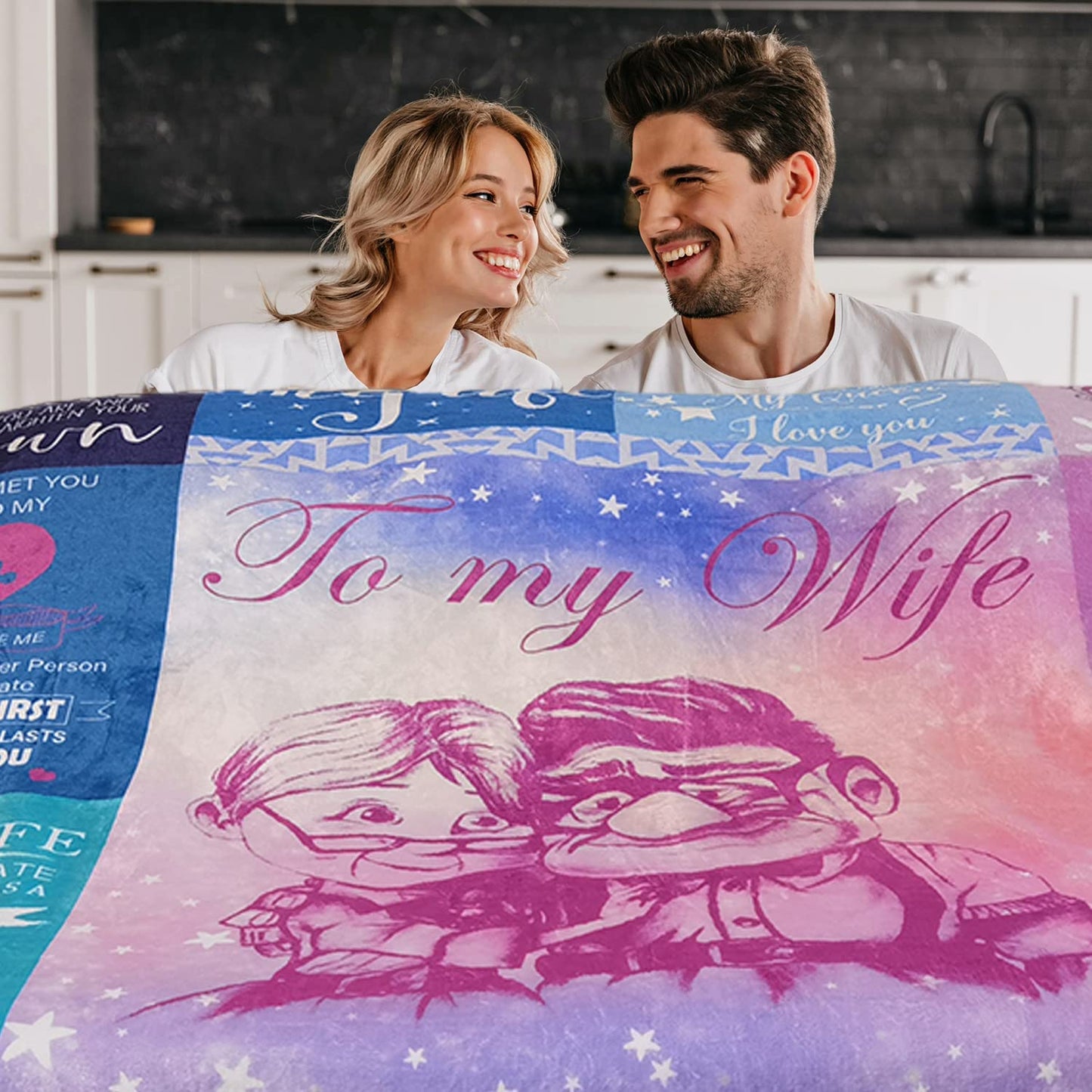 Valentine Wedding Anniversary Romantic Gifts for Wife, To My Wife Blanket from Husband, Romantic Valentine Anniversary Birthday Gift for Wife, Soft Warm Lightweight Fleece Throw Blanket, Best Gift Ideas For Wife