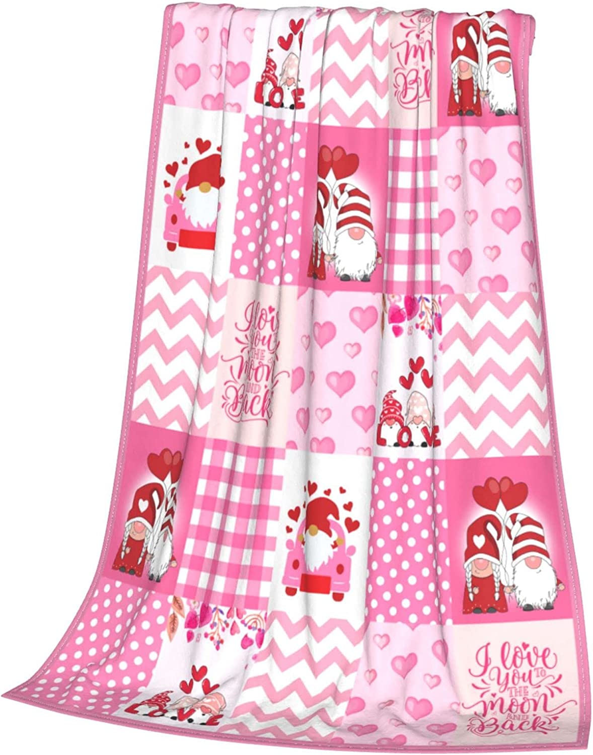 Valentines Day Gnomes Throw Blanket, Gifts For Her Wife Girlfriend Blankets, Gnomes Couple Blanket For Wedding Anniversary Birthday Valentine's Day