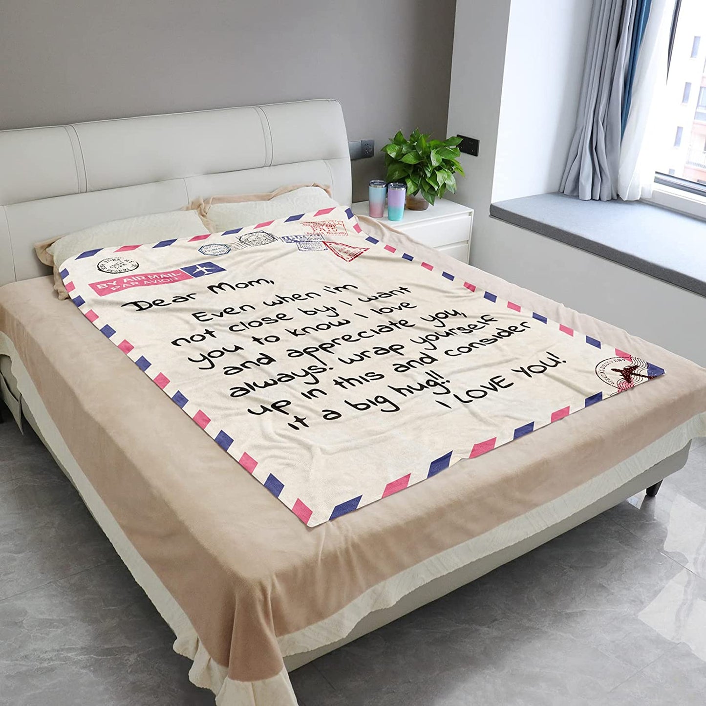 Personalized Couple Blanket - Letter Mail Blankets - Custom Romantic Gifts For Couple, Lover, Husband, Wife, Girlfriend, Boyfriend, Wedding Anniversary, Valentines Blankets