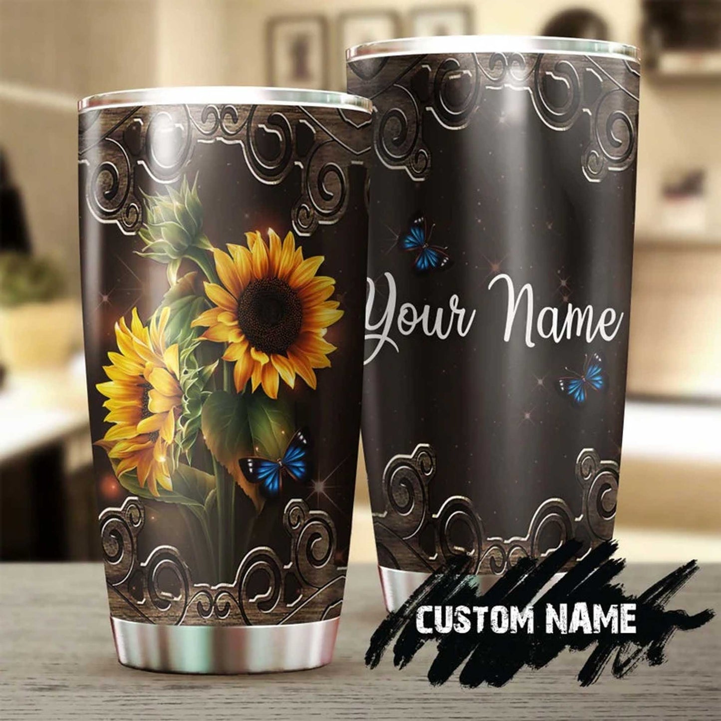 Personalized Mother's Day Gift Tumbler - Custom Gift For Mother's Day, Presents for Mom - Sunflower Vintage Classic Style Tumbler