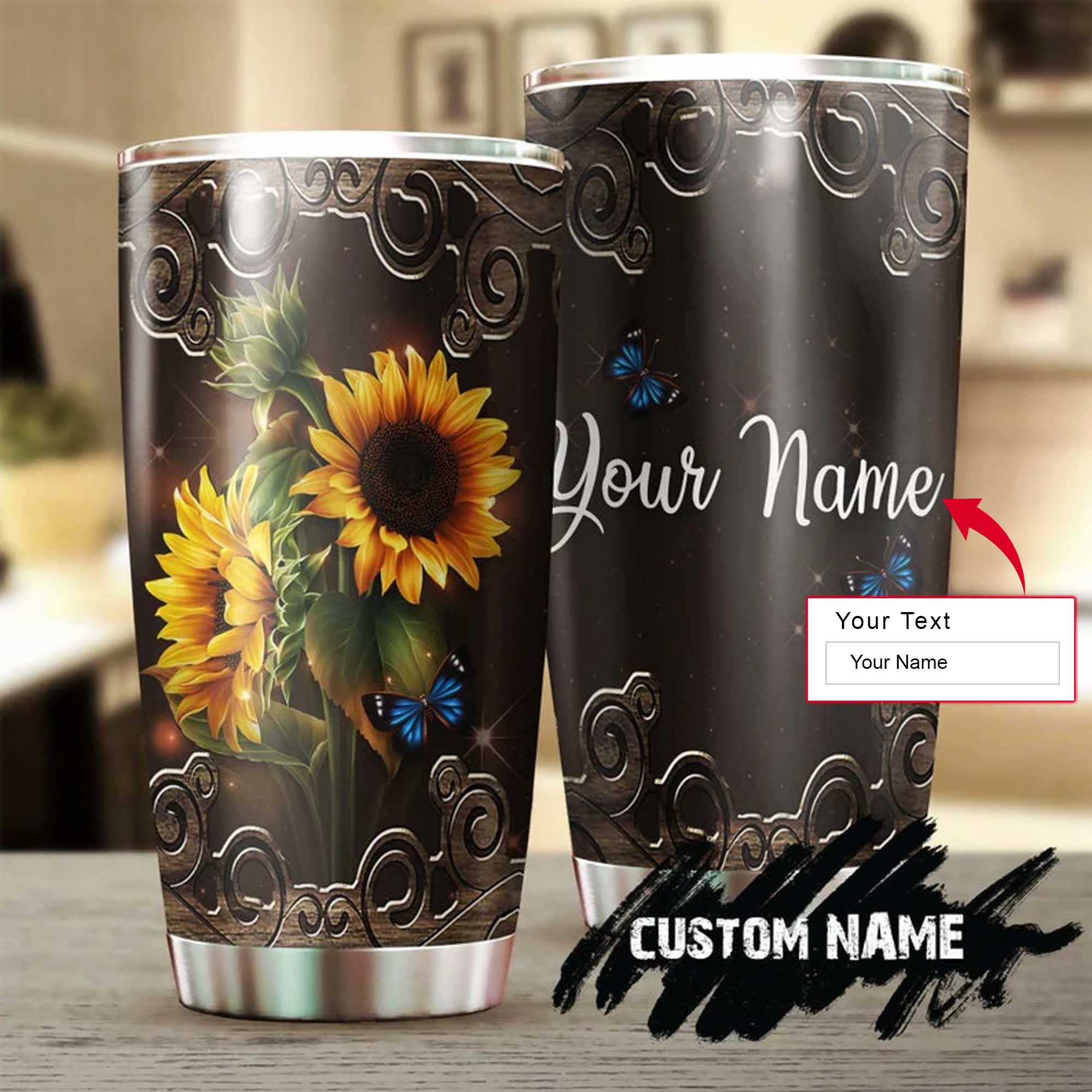 Personalized Mother's Day Gift Tumbler - Custom Gift For Mother's Day, Presents for Mom - Sunflower Vintage Classic Style Tumbler