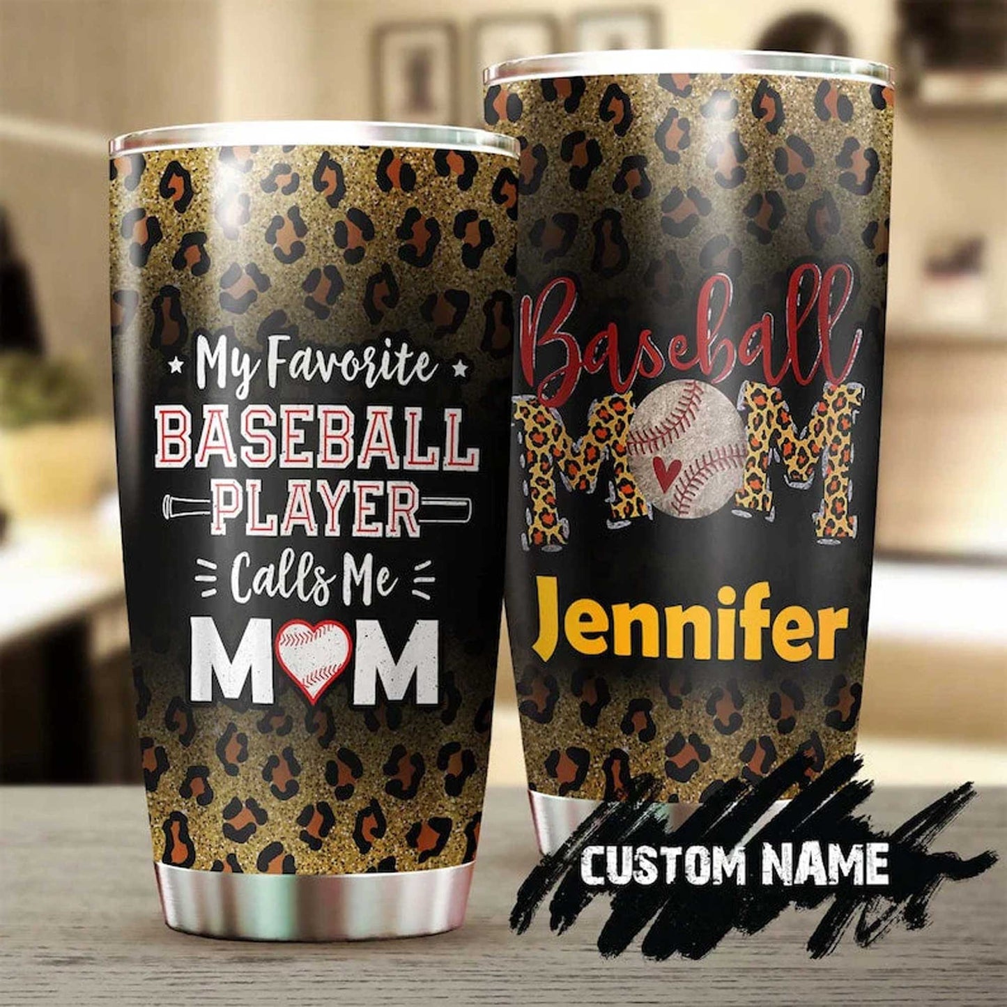 Personalized Mother's Day Gift Tumbler - Custom Gift For Mother's Day, Presents for Mom - My Favorite Baseball Player Calls Me Mom Tumbler