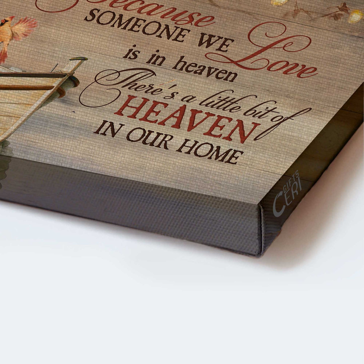 Memorial Landscape Canvas - Beautiful lantern, Romantic date, Cardinal Landscape Canvas - Memorial Gift For Family Members - Because someone we love is in heaven