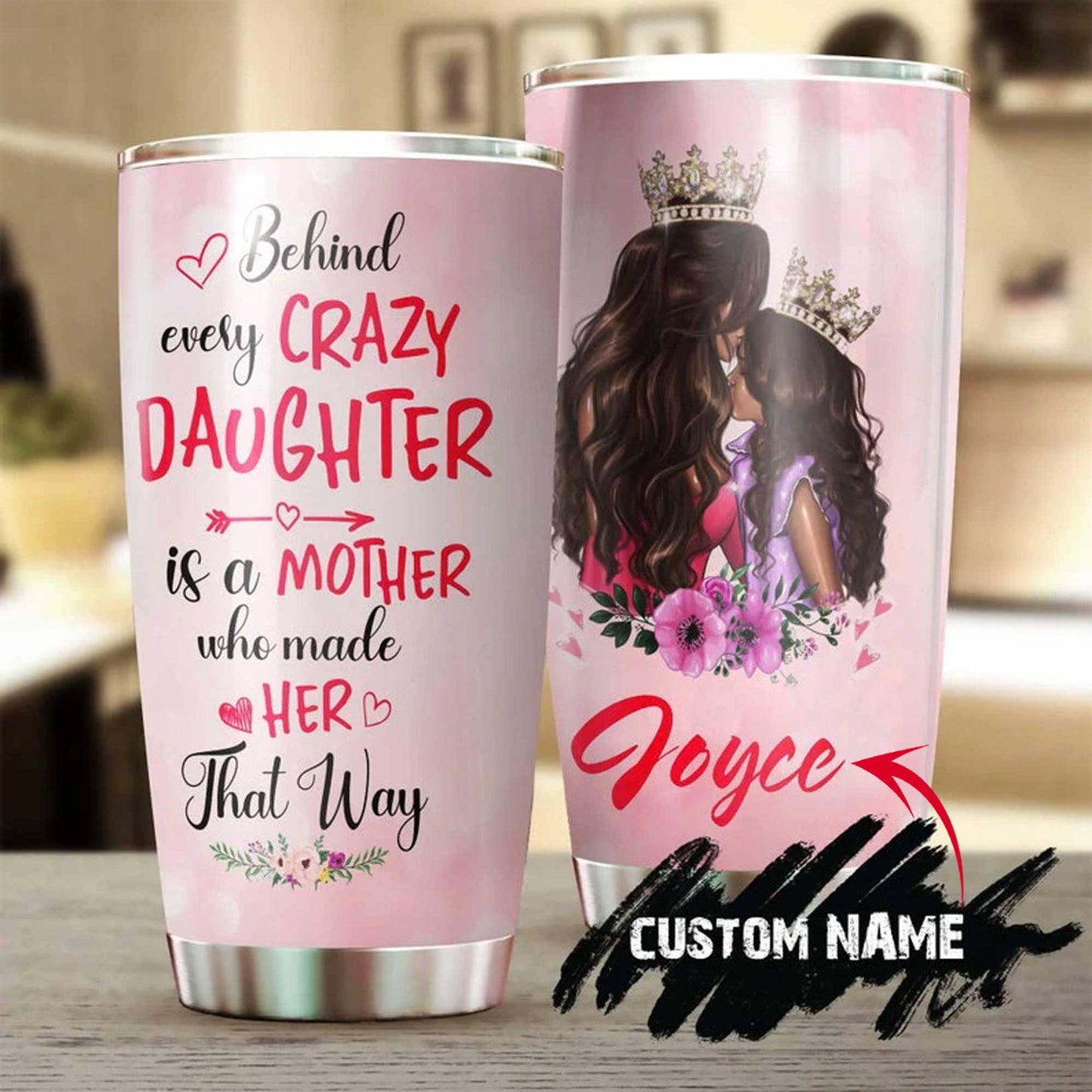 Personalized Mother's Day Gift Tumbler - Custom Gift For Mother's Day, Presents for Mom - Queen Mom, Princess Daughter Tumbler