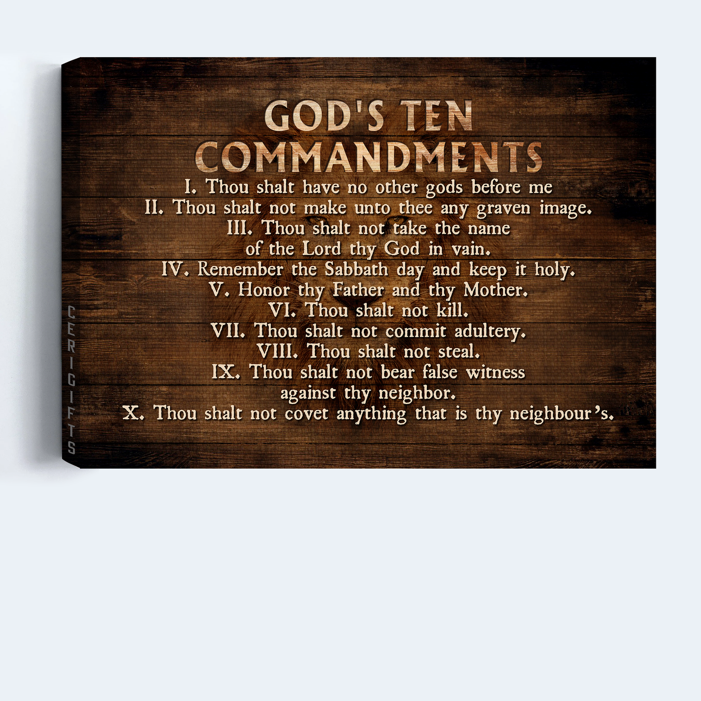 God Landscape Canvas, Christian Wall Art - Jesus, Faith, God Canvas Wall Decor Gift For Christian - God's Ten Commandments Landscape Canvas.