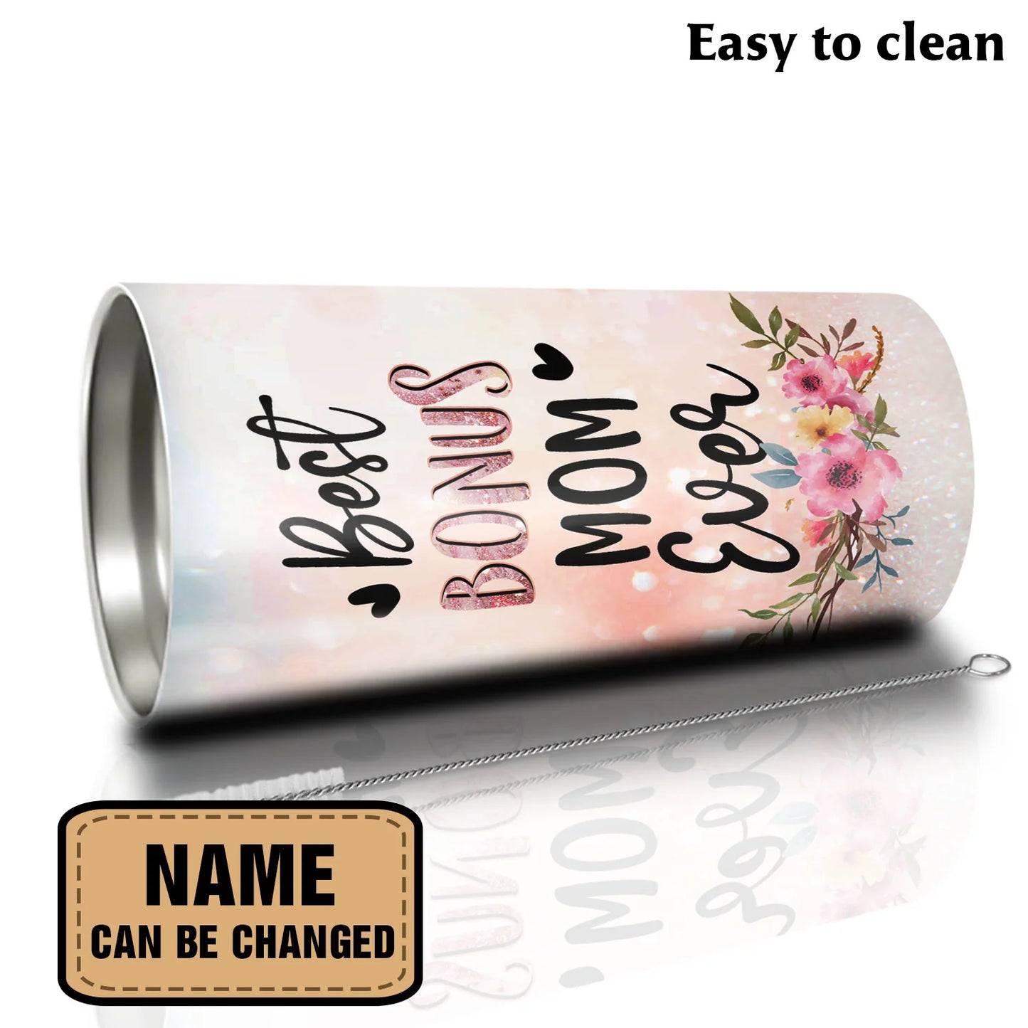 Best Personalized Mother's Day Gifts Tumbler - Custom Gift For Mother's Day, Presents for Mom - Best Bonus Mom Ever Tumbler