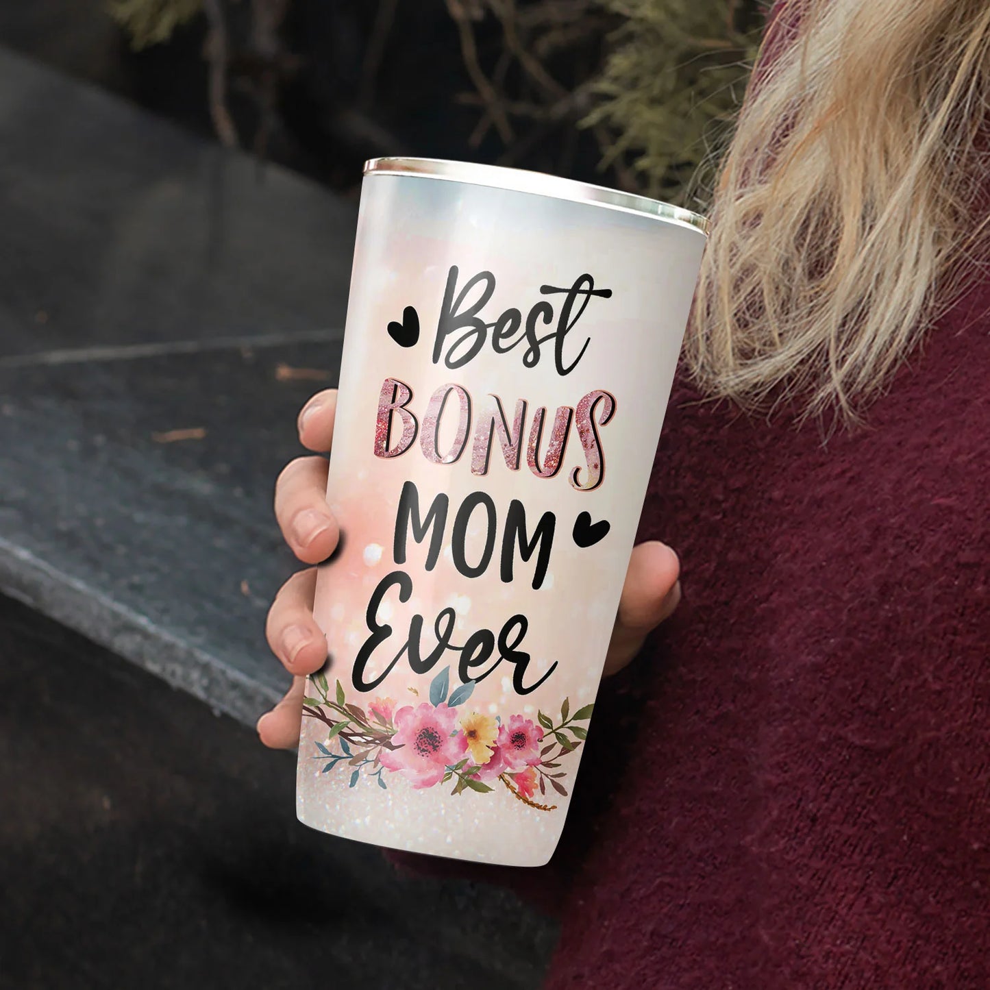 Best Personalized Mother's Day Gifts Tumbler - Custom Gift For Mother's Day, Presents for Mom - Best Bonus Mom Ever Tumbler