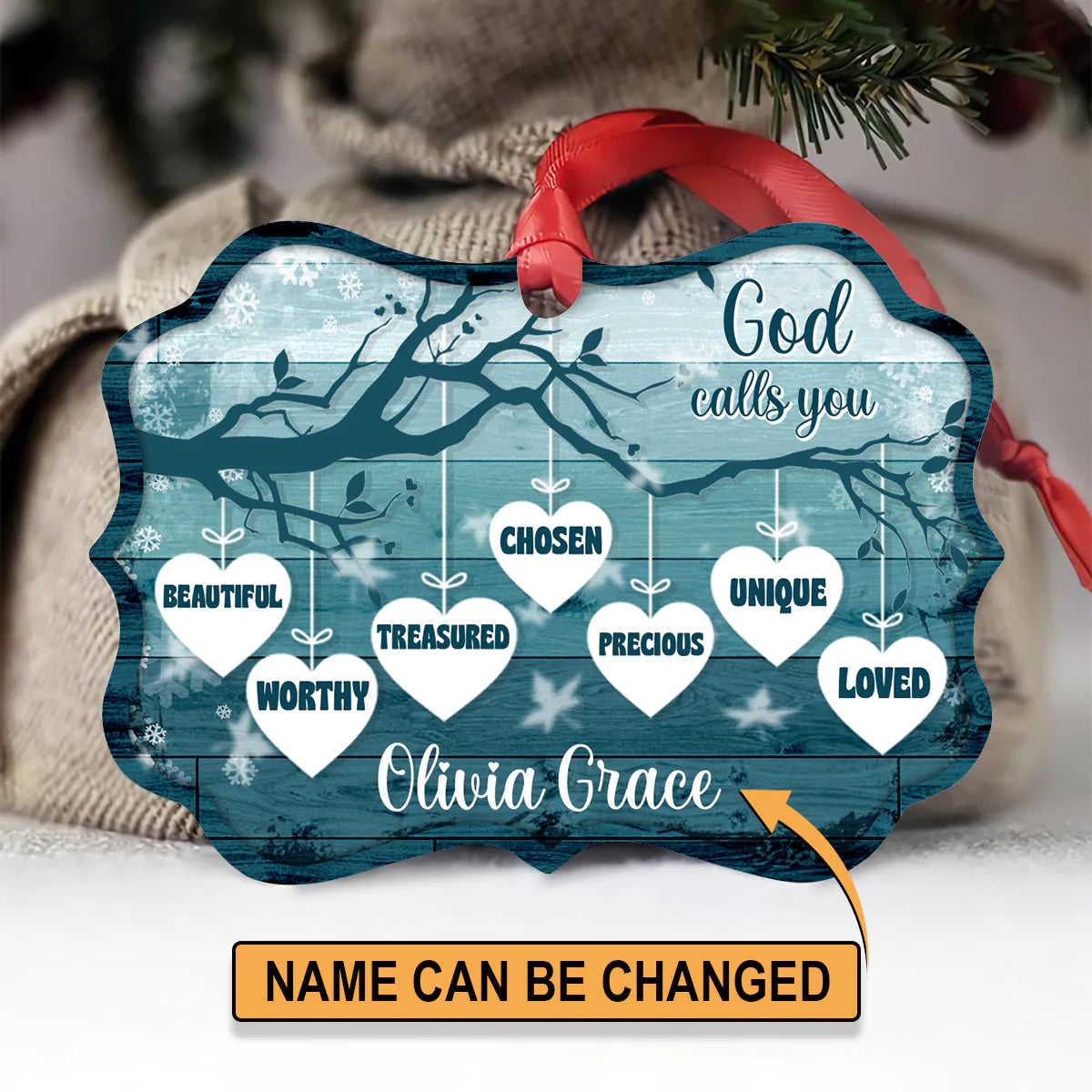 Jesus Aluminum Ornament - Personalized Bible Verse Aluminium Ornament - Custom Gift For Christian - God Calls You Treasured
