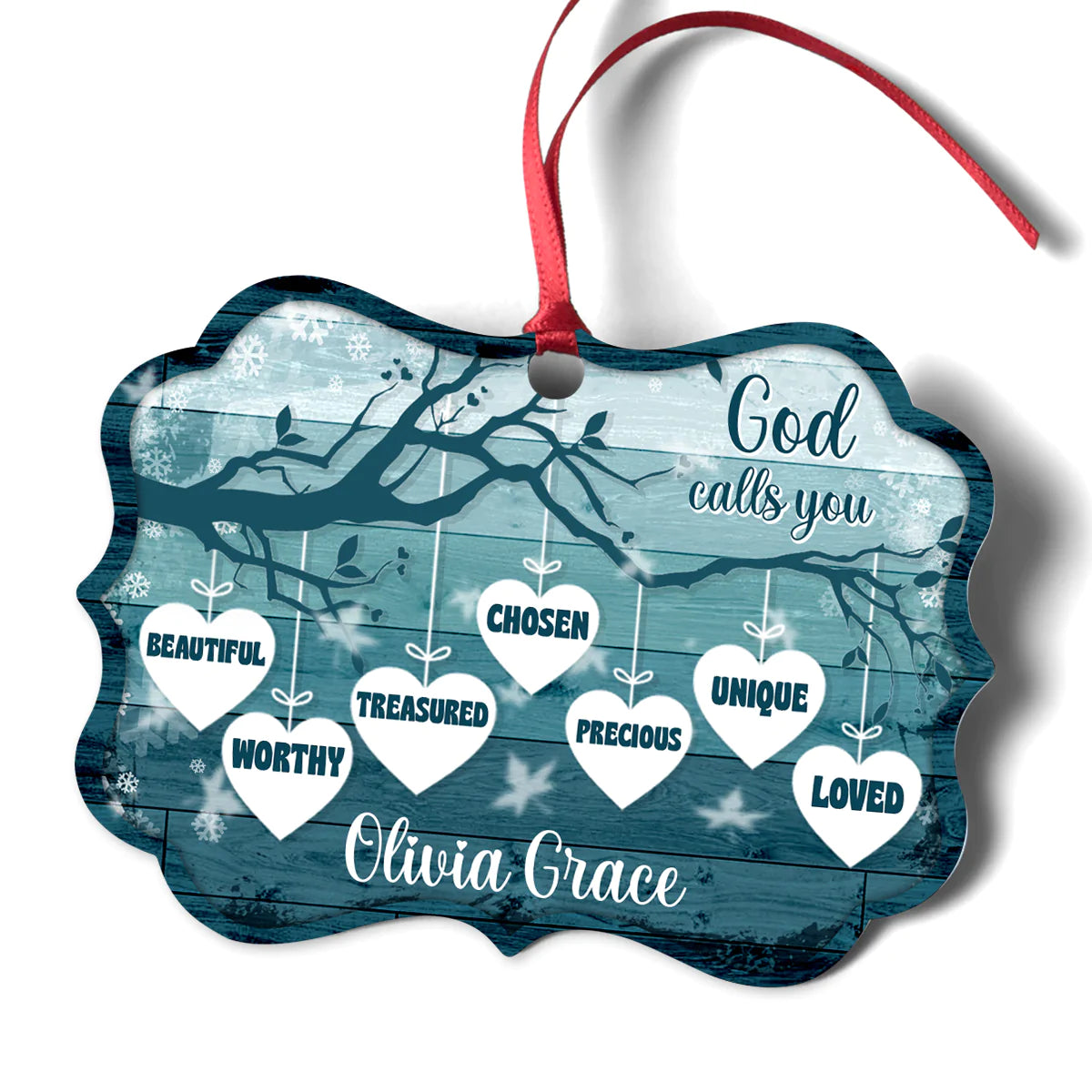 Jesus Aluminum Ornament - Personalized Bible Verse Aluminium Ornament - Custom Gift For Christian - God Calls You Treasured