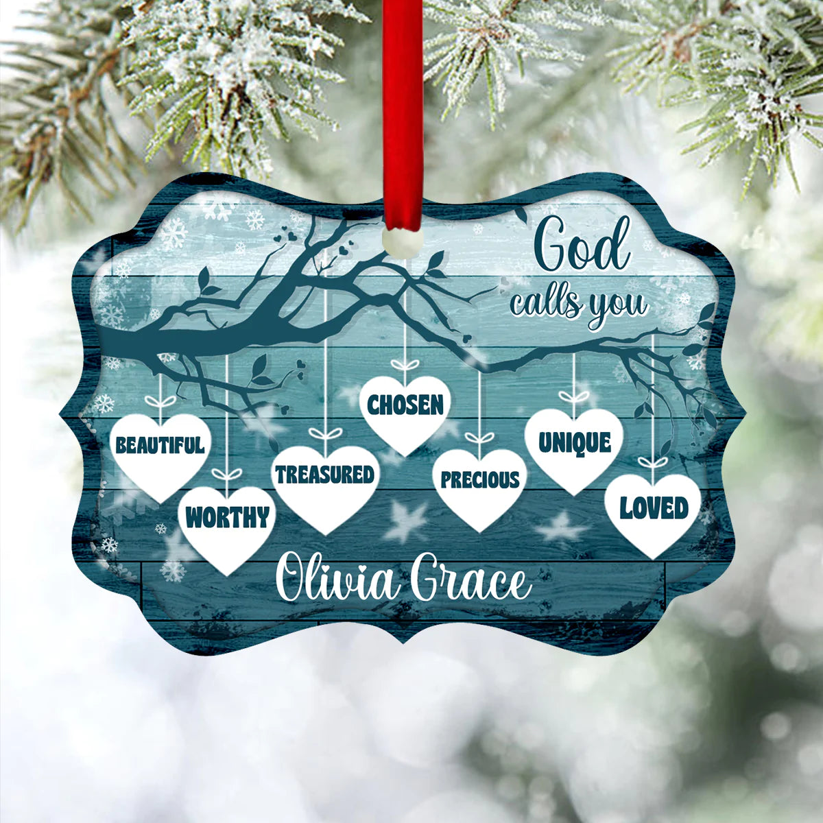 Jesus Aluminum Ornament - Personalized Bible Verse Aluminium Ornament - Custom Gift For Christian - God Calls You Treasured