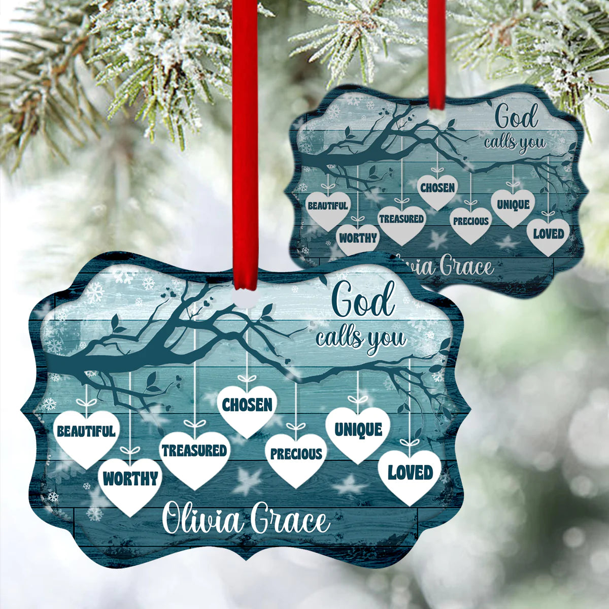Jesus Aluminum Ornament - Personalized Bible Verse Aluminium Ornament - Custom Gift For Christian - God Calls You Treasured
