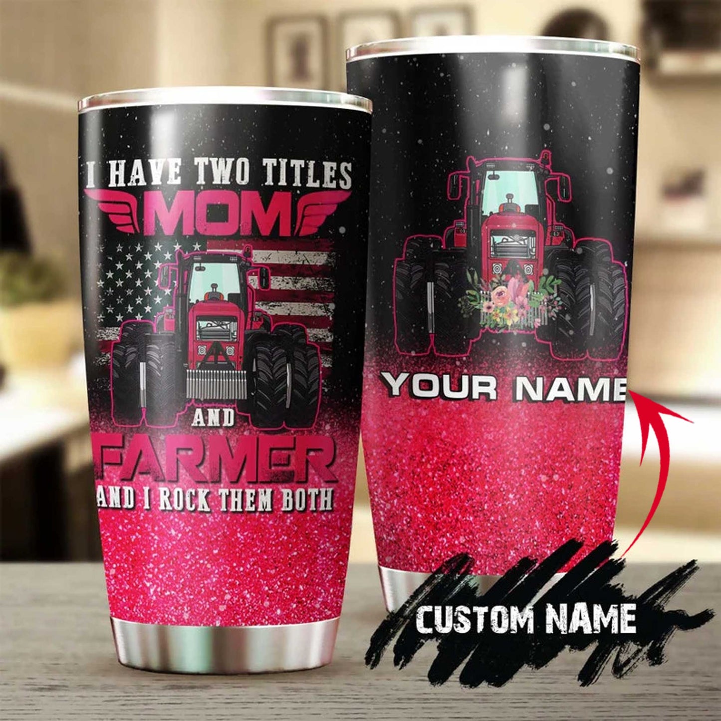 Personalized Mother's Day Gift Tumbler - Custom Gift For Mother's Day, Presents for Mom - Mom And Farmer Ladies, I Have Rocked Them Both Tumbler