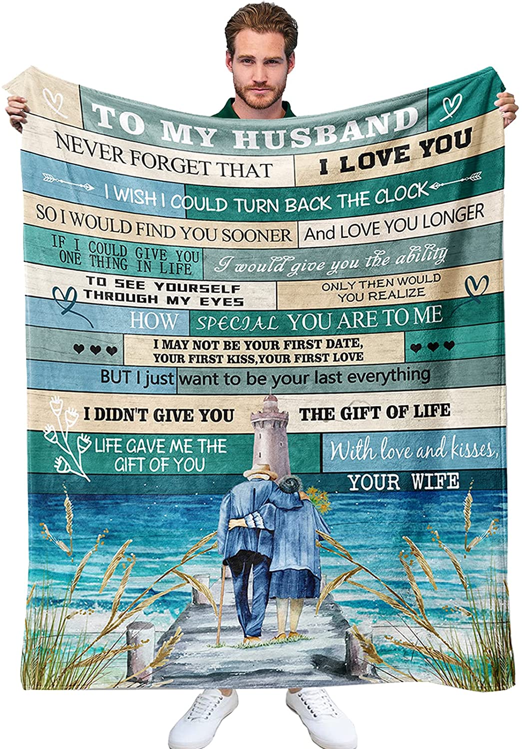 Gift For Husband Blanket - To My Husband, Couple Blanket - Romantic Gift For Husband From Wife, Birthday, Christmas, Valentines, Anniversary Blanket - Never Forget That I Love You Blanket