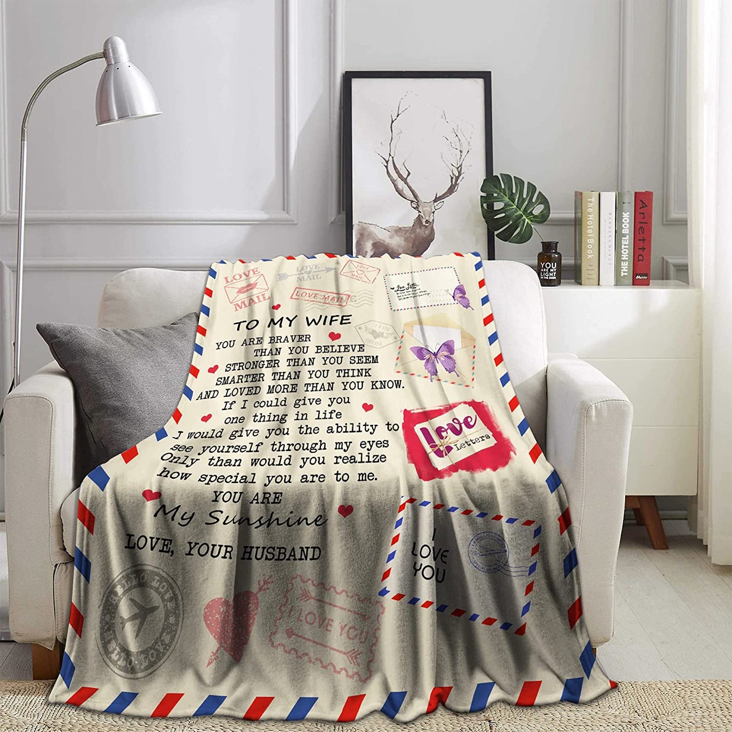 Gift For Wife Blanket - To My Wife, Mail Letter Blanket - Romantic Gift For Wife From Husband, Birthday, Christmas, Valentines, Anniversary Blanket