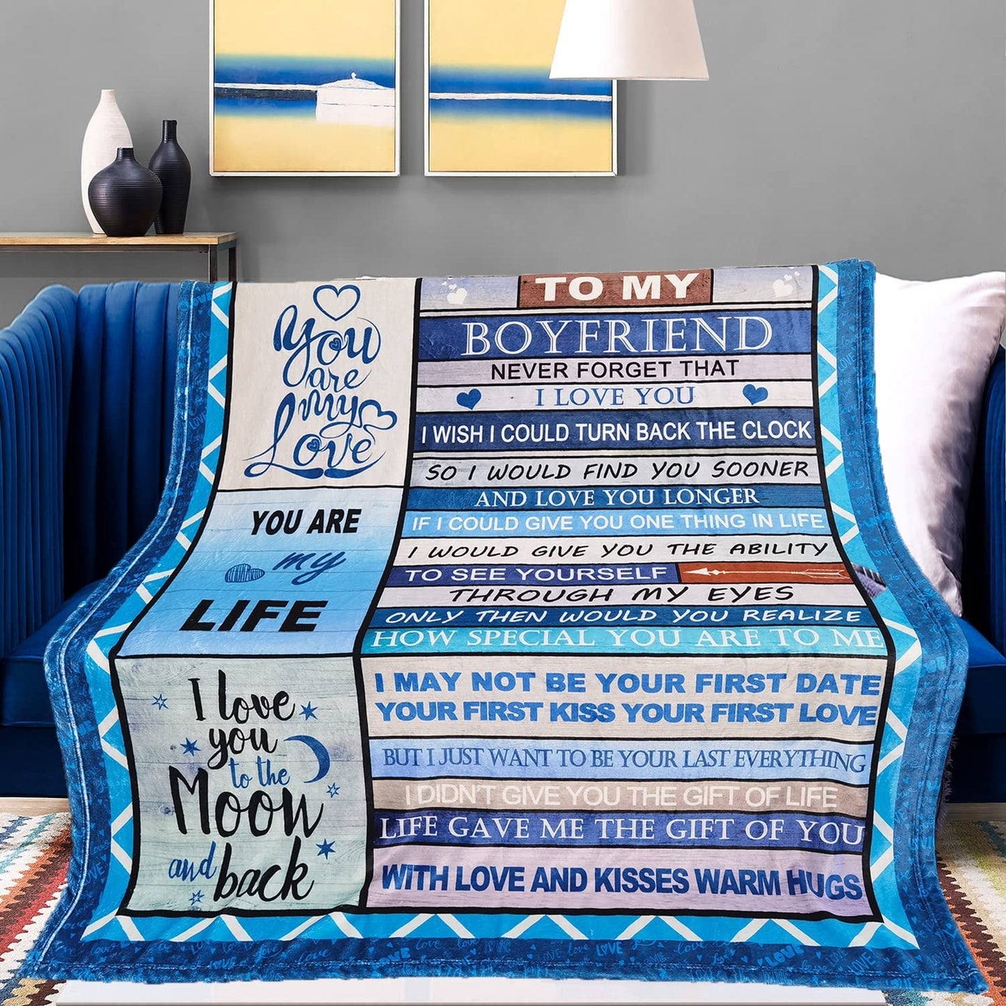 Gift For Boyfriend Blanket - To My Boyfriend Blanket - Romantic Gift For Boyfriend From Girlfriend, Birthday, Christmas, Valentines, Anniversary Blanket - You Are My Love Blanket