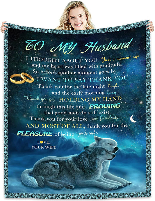 Valentine's Day Gift For Husband, Father's Day Gift For Husband, To My Husband Blankets From Wife, Blanket For Best Husband Birthdays, Anniversary Wedding Gifts Blankets, Holding My Hand Blanket