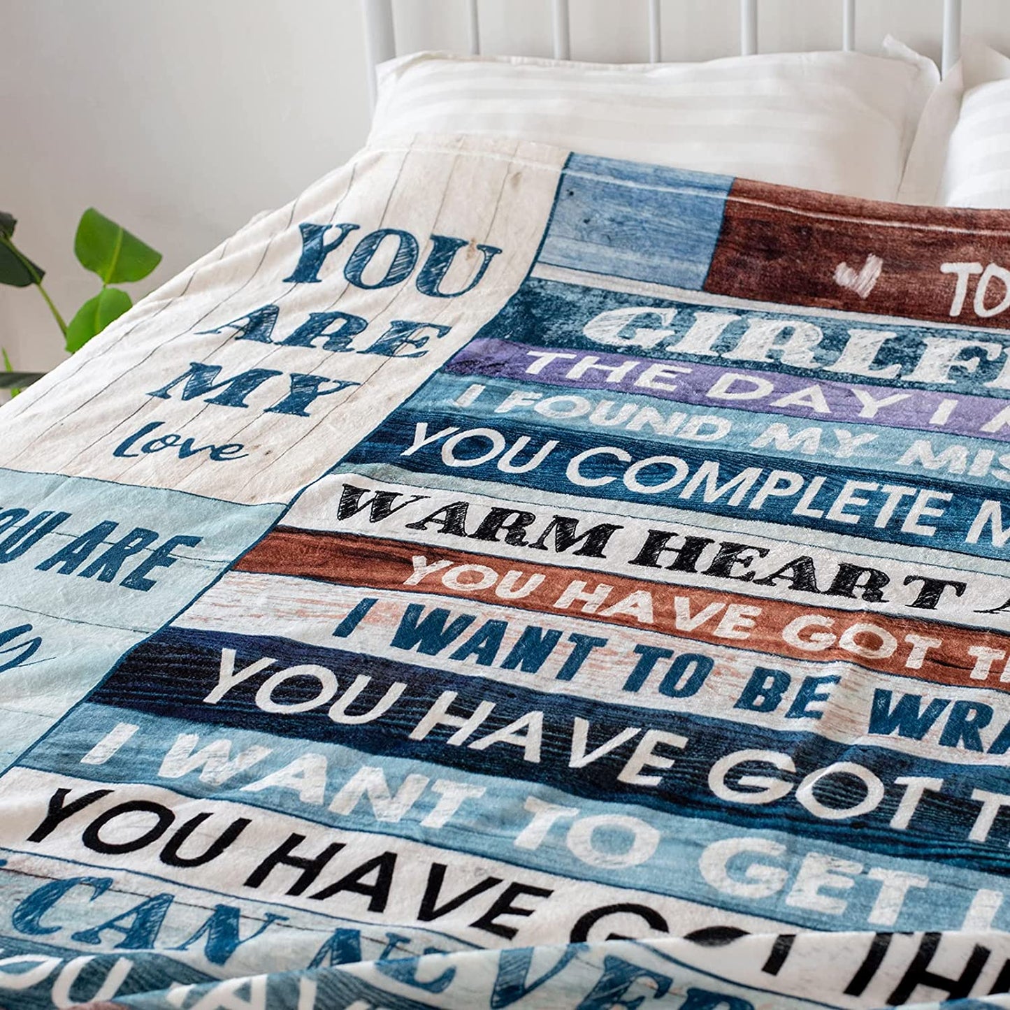 Gift For Girlfriend Blanket - To My Girlfriend Blanket - Romantic Gift For Girlfriend From Boyfriend, Birthday, Christmas, Valentines, Anniversary Blanket - I Love You Blessing Sweet Sayings Quote Blanket