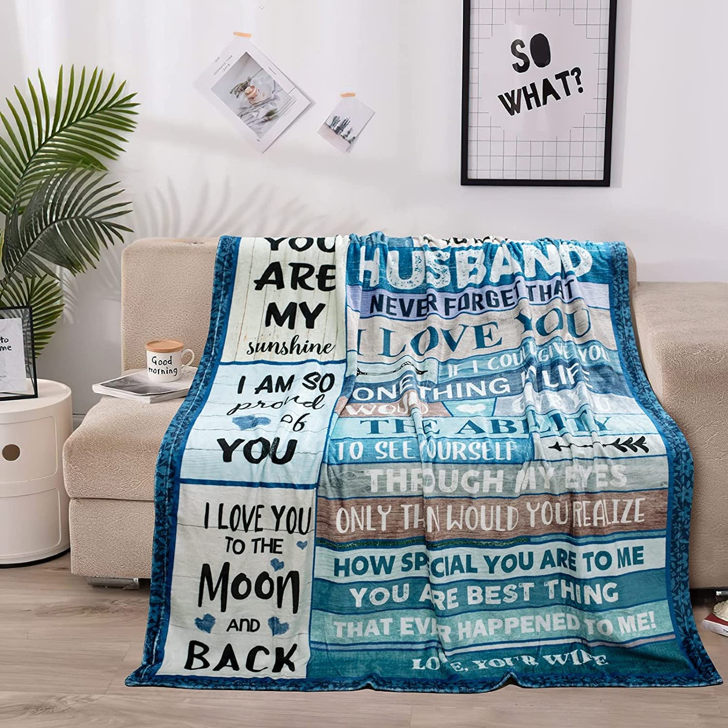 Valentine's Day Gift For Husband, Anniversary Birthday Gifts For Husband From Wife Romantic I Love You Husband Wedding Gifts To My Husband Super Soft Valentine's Day , Fathers Day Blanket ,Present For Men, Him, Husband