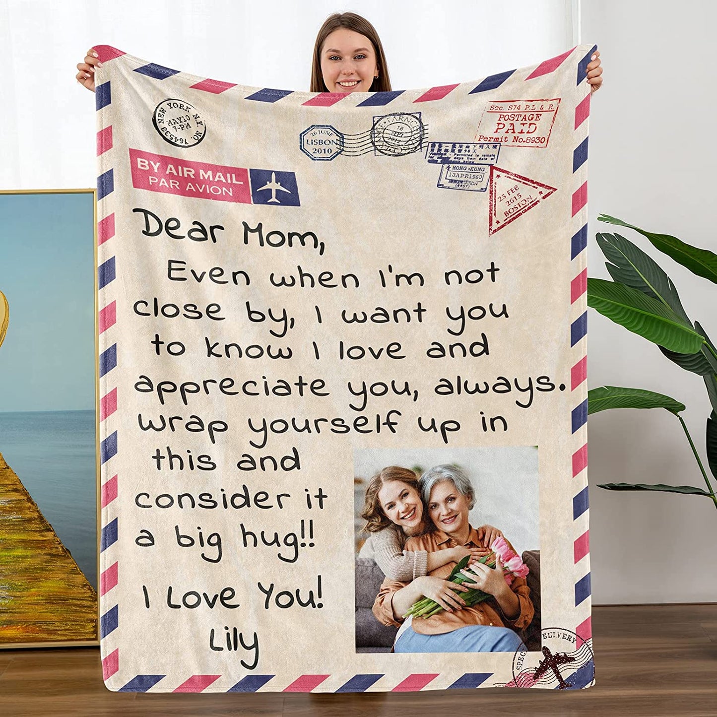 Personalized Gift For Mom Blanket - Custom Gift For Mom Dad Grandma Grandpa From Daughter Son, Birthday, Anniversary Wedding, Christmas Blanket