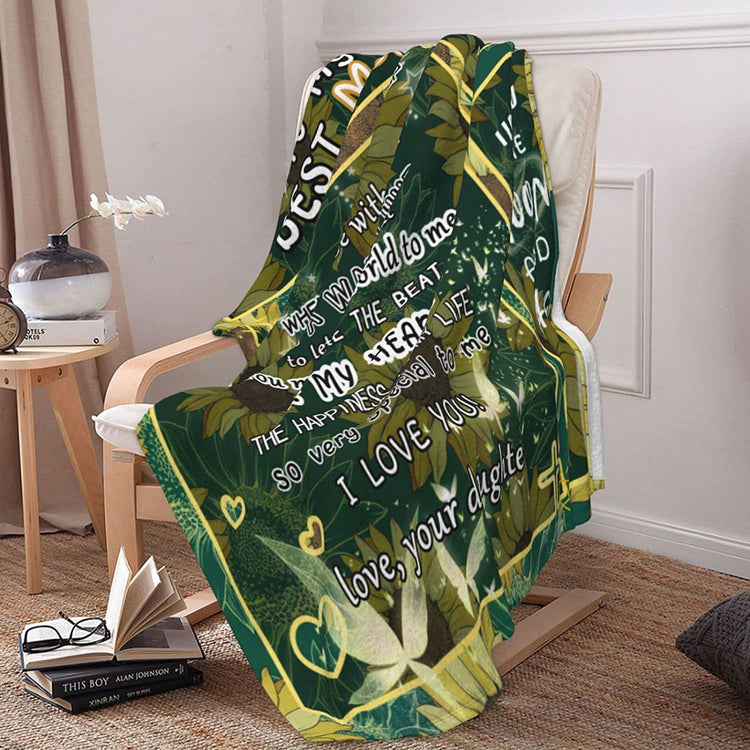 Sunflower Mother Blanket, Mom Birthday Gifts From Daughter, To My Best Mom Blankets, Mother's Day Gift, Mom Blanket
