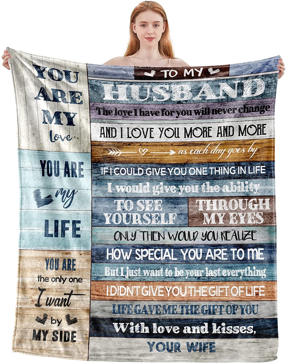 Personalized Gift For Husband Blanket - Anniversary Blanket To My Husband From Wife To Him - You Are My Life - Gift For Couple, Valentines, Father's Day, Christmas Blanket