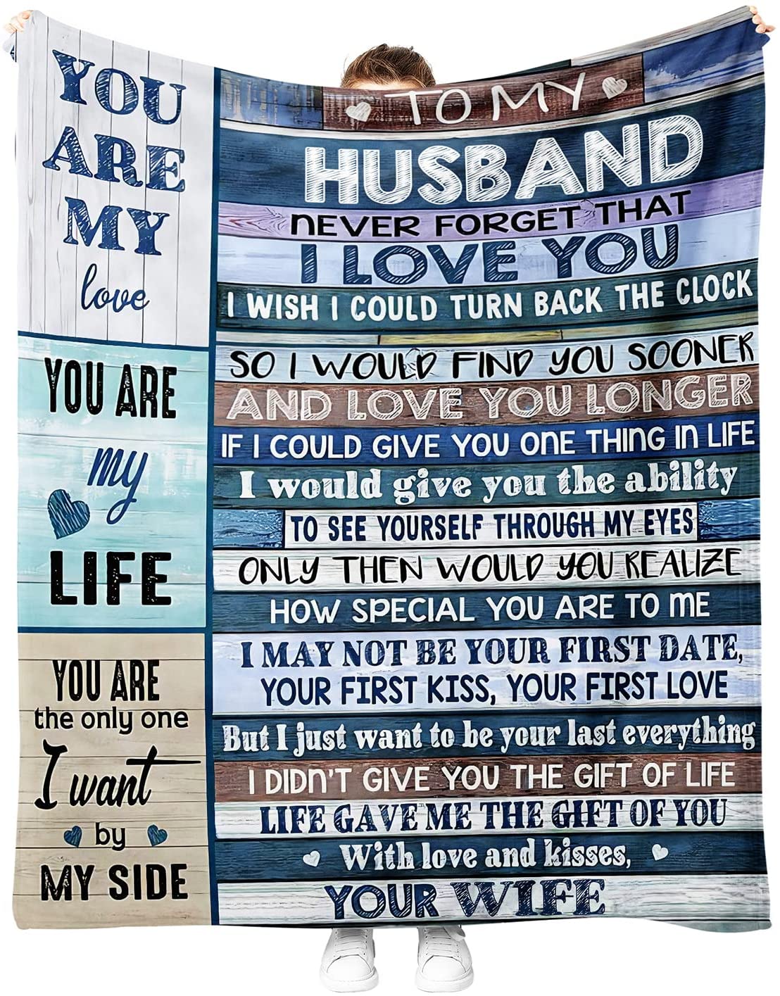 Gifts For Husband Blanket - You Are My Love, To My Husband Blanket - Gifts From Wife, Romantic Valentine, Anniversary, Birthday, Wedding, Christmas, Wedding Anniversary, Valentine's Day - Gift For Him Flannel Throw Blanket
