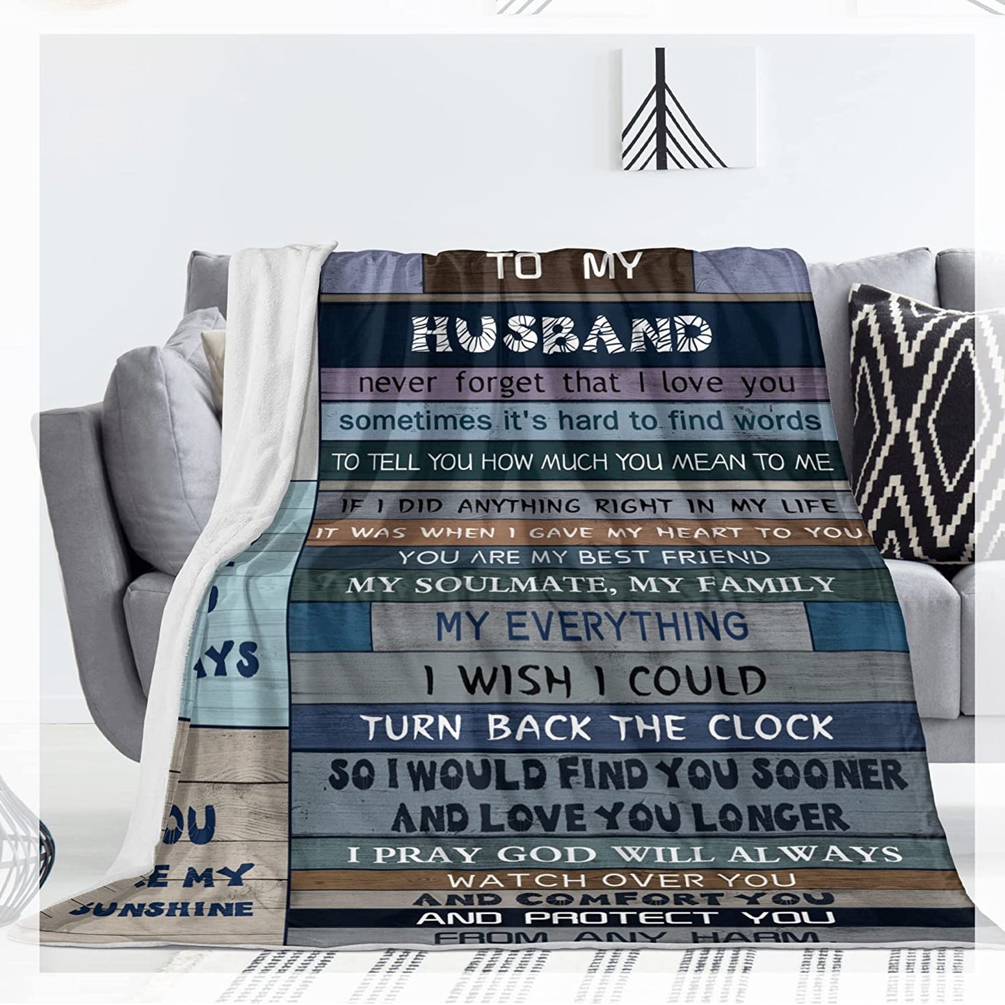 Gifts For Husband Blanket - To My Husband Blanket, Gifts Ideas From Wife For Men, Future Husband, Valentine, Wedding, Anniversary, Birthday, Father's Day Blanket