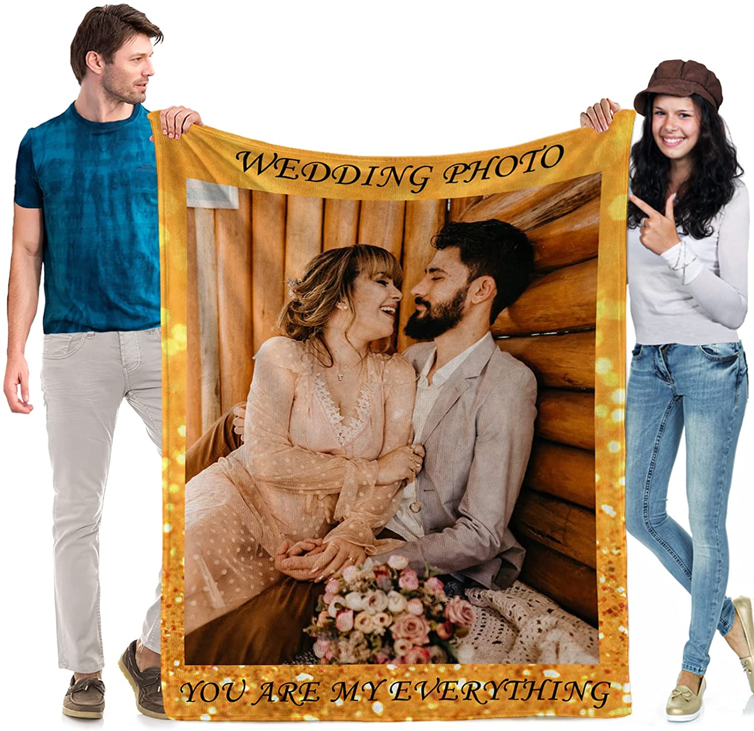 Personalized Couple Blanket - Custom Romantic Gift For Family, Couple, Lover, Husband, Wife, Anniversary Wedding, Christmas, Birthday, Valentine's Day Blanket