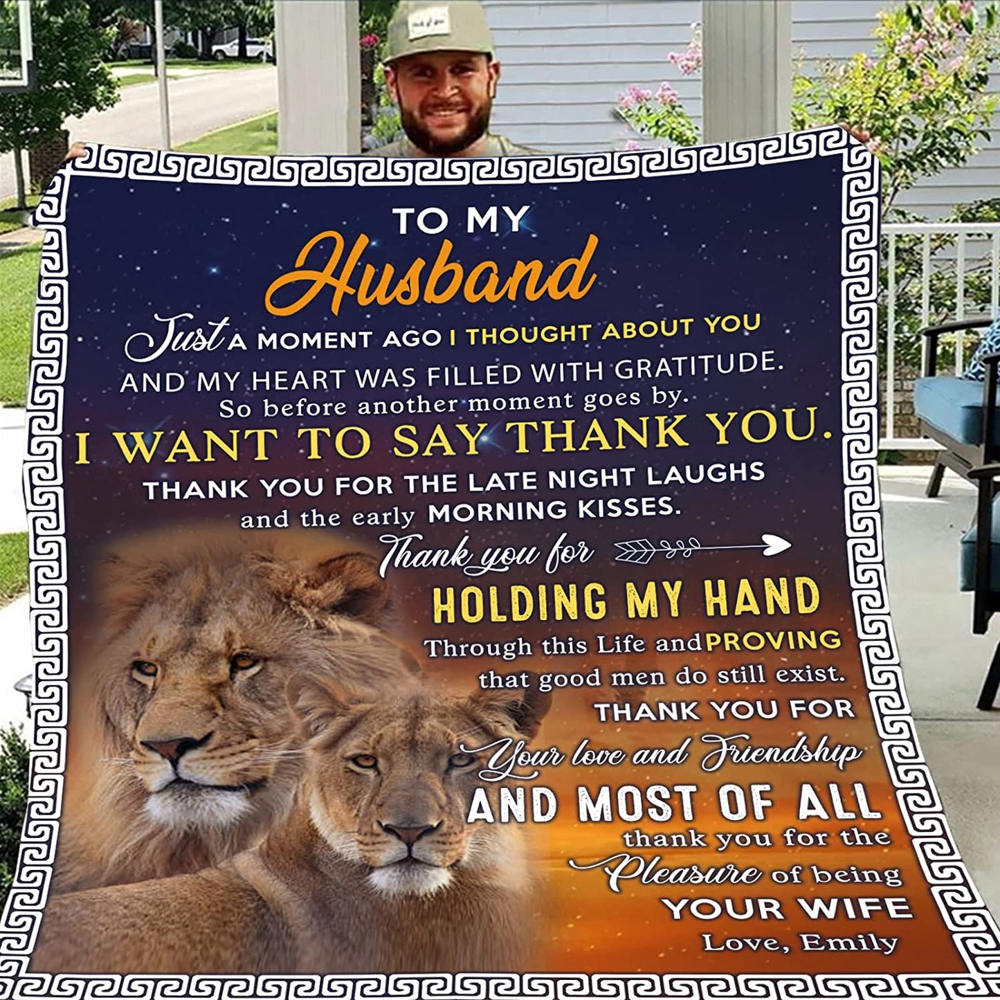 Personalized Couple Husband - Lion Couple Blanket - Custom Romantic Gift For Husband, Lover, Newlyweds, Birthday, Anniversary Wedding, Christmas, Valentine's Day, Father's Day Blanket