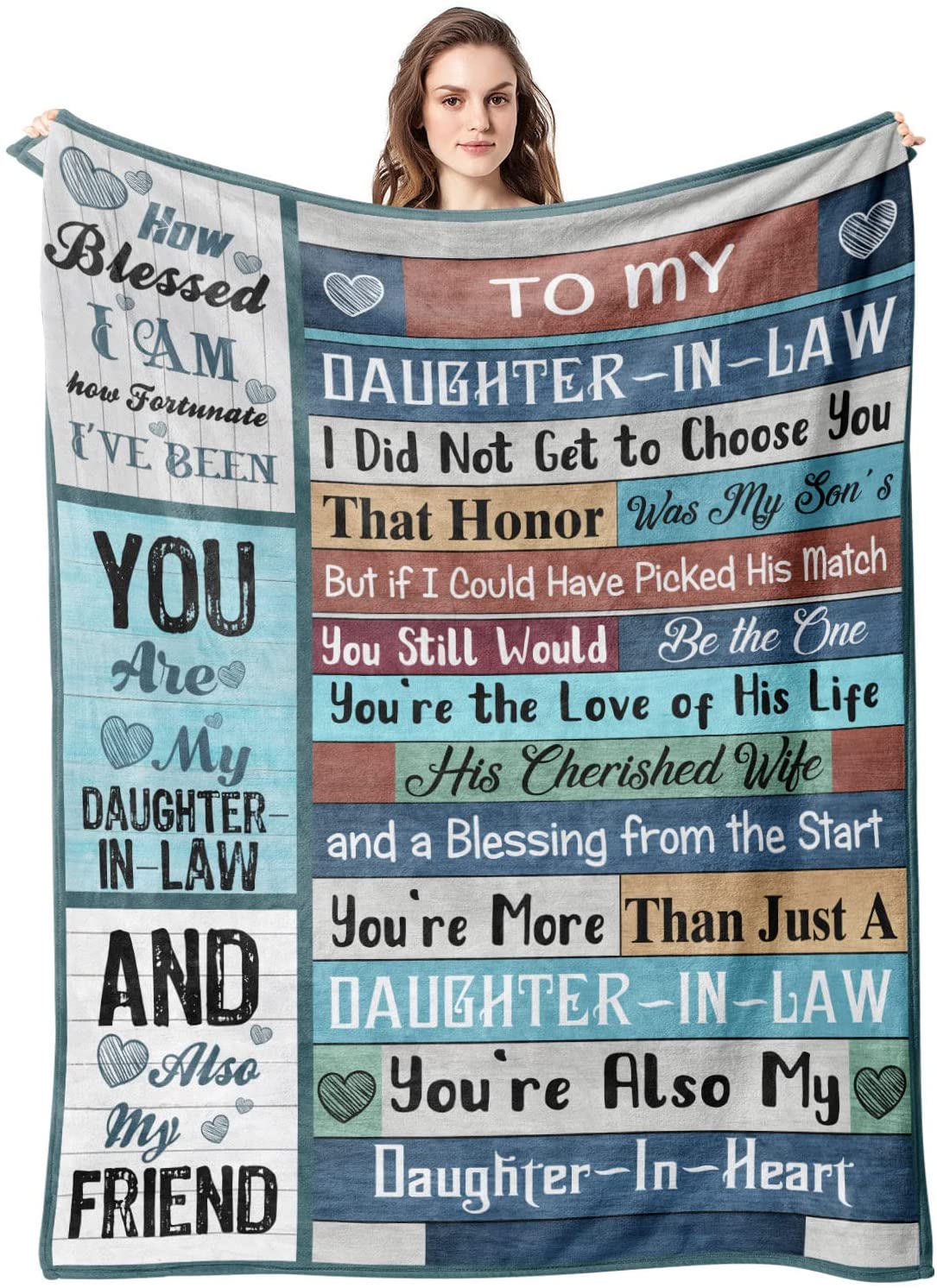 Birthday Gift For Daughter, Daughter In Law Blanket, Gifts For Daughter In Law Blanket, To My Daughter In Law Blanket Birthday Gifts For Future Daughter In Law, Anniversary Daughter In Law Gifts From Mother