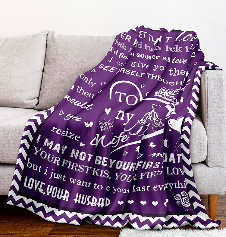 Wife Valentine's Day Gift - Best Gifts Romantic For Wife From Husband - Wife Anniversary Blanket Gift For Her - Gifts For Wife Birthday Valentines