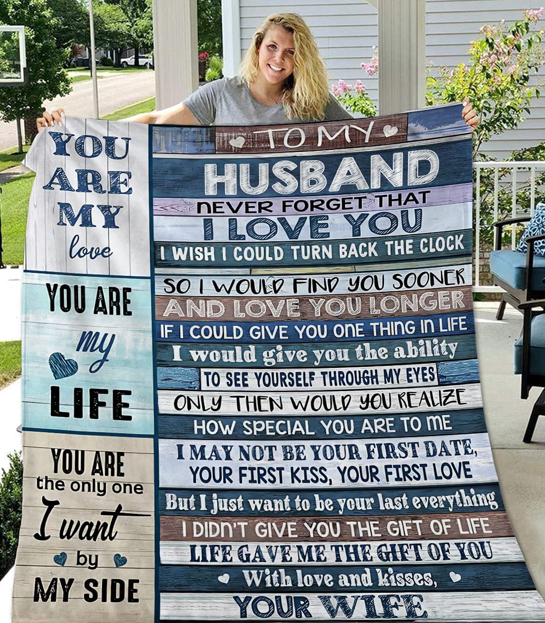 Gifts For Husband Blanket - You Are My Love, To My Husband Blanket - Gifts From Wife, Romantic Valentine, Anniversary, Birthday, Wedding, Christmas, Wedding Anniversary, Valentine's Day - Gift For Him Flannel Throw Blanket