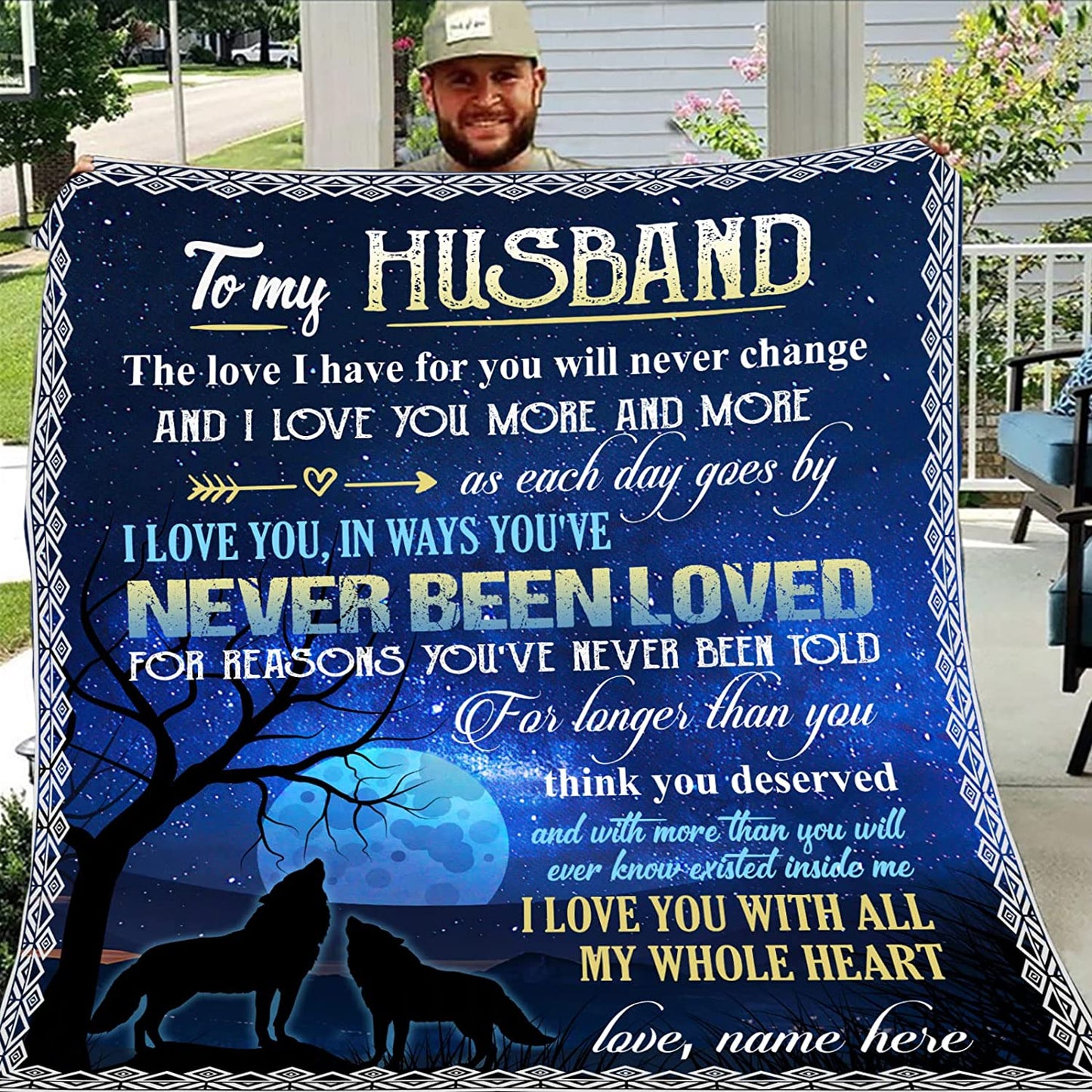 Personalized Couple Husband - Wolf Couple Blanket - Custom Romantic Gift For Wife, Lover, Newlyweds, Birthday, Anniversary Wedding, Christmas, Valentine's Day Blanket
