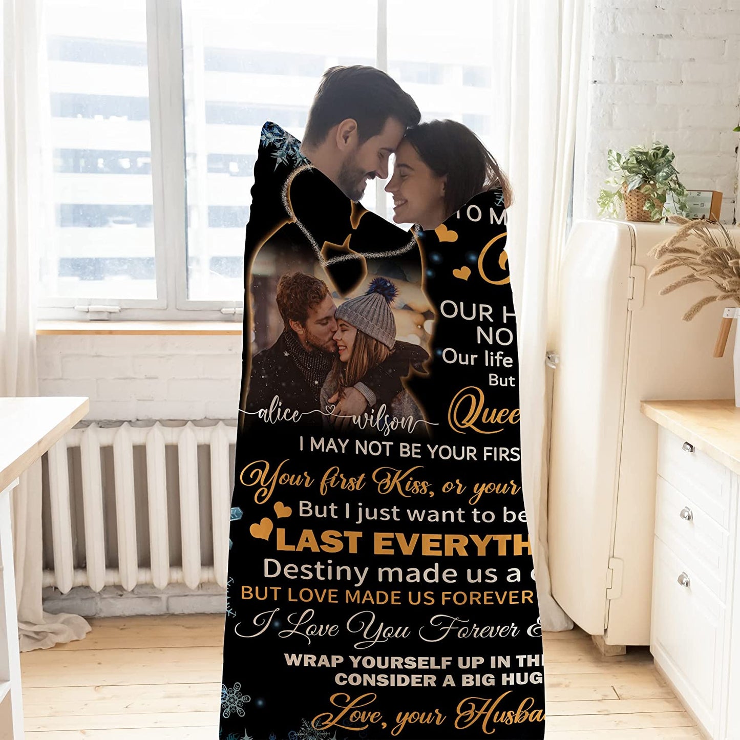 Personalized Gift For Wife Blanket - To My Wife, Couple Blanket - Custom Romantic Gift For Wife From Husband, Birthday, Anniversary Wedding, Christmas, Valentines Blanket