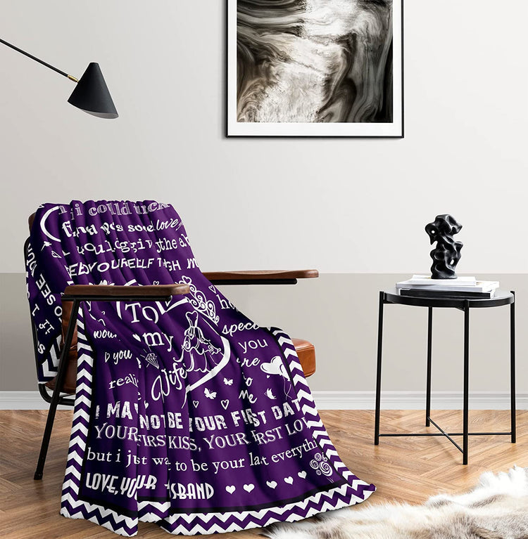 Wife Valentine's Day Gift - Best Gifts Romantic For Wife From Husband - Wife Anniversary Blanket Gift For Her - Gifts For Wife Birthday Valentines