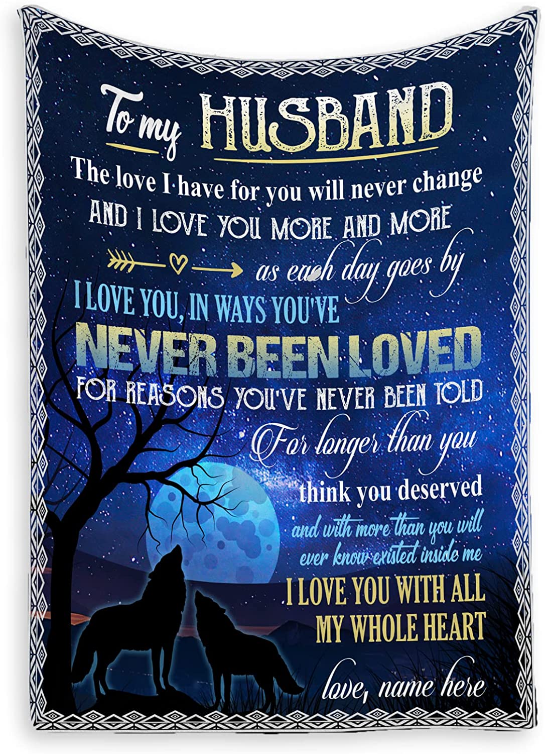Personalized Couple Husband - Wolf Couple Blanket - Custom Romantic Gift For Wife, Lover, Newlyweds, Birthday, Anniversary Wedding, Christmas, Valentine's Day Blanket
