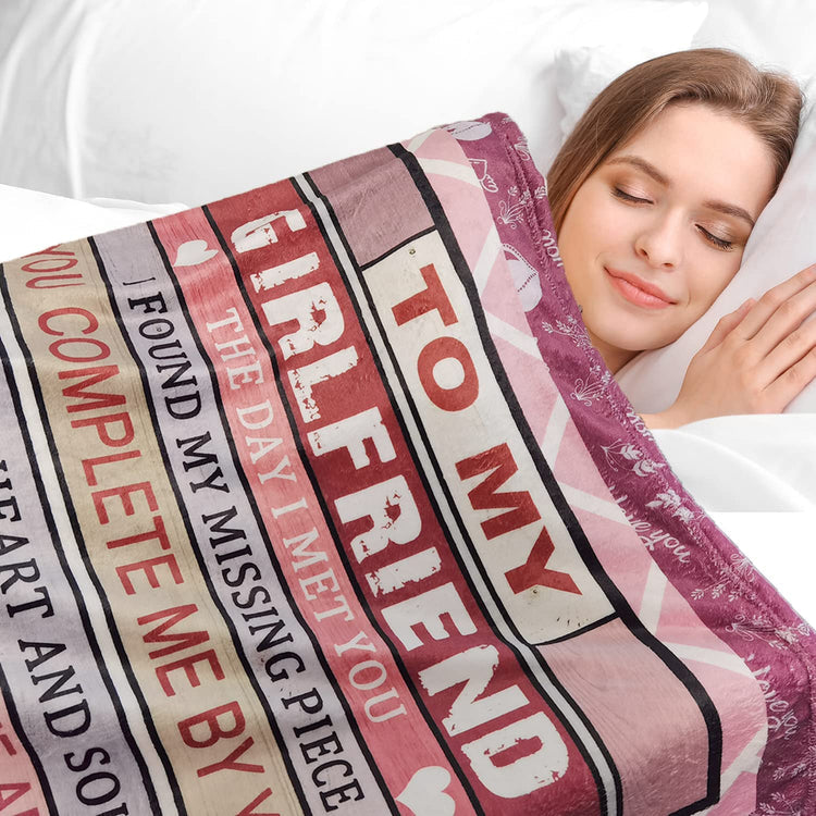Valentine's Day Gifts, To My Girlfriend Blanket, Girlfriend Romantic Gifts For Her, Birthday Gifts For Girlfriend, Blanket For Sofa Bedding Couch