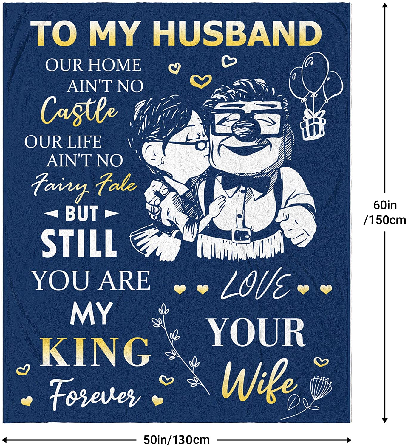 Gifts For Husband Blanket - You Are My King Forever, To My Husband Blanket - Gift From Wife, Anniversary, Wedding, Valentines, Mother's Day, Christmas, Birthday Blanket