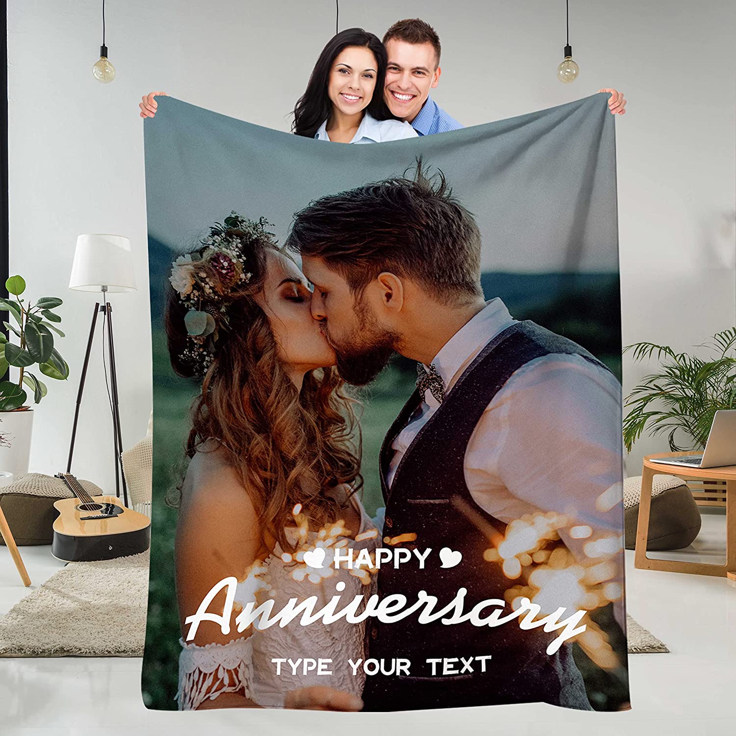 Personalized Couple Blanket - Custom Gift For Couple, Husband, Wife, Birthday, Anniversary Wedding, Christmas, Valentine's Day Blanket