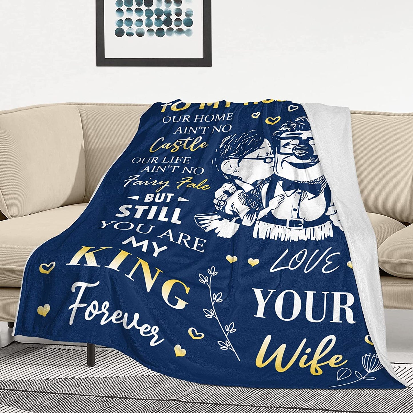 Gifts For Husband Blanket - You Are My King Forever, To My Husband Blanket - Gift From Wife, Anniversary, Wedding, Valentines, Mother's Day, Christmas, Birthday Blanket