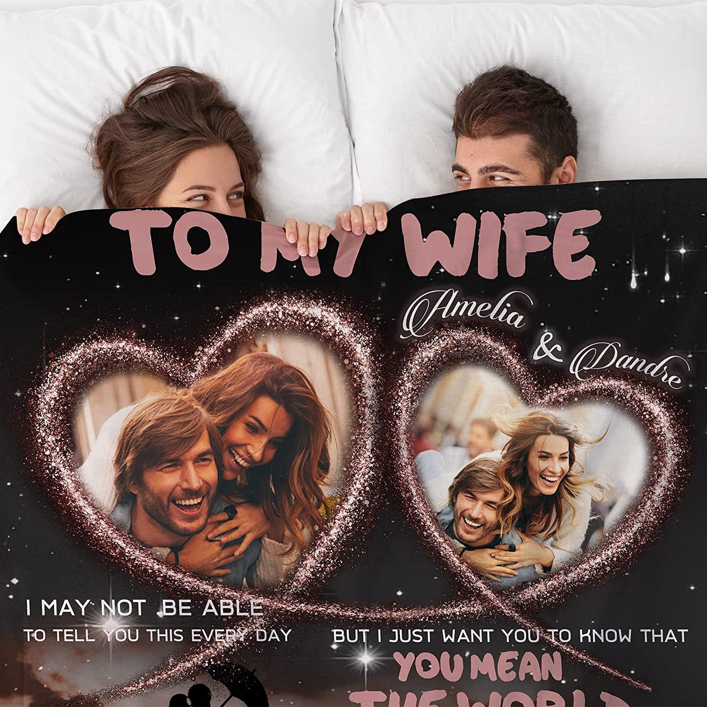 Personalized Gift For Wife Blanket - To My Wife Blanket - Romantic Gift For Wife From Husband, Birthday, Anniversary Wedding, Christmas, Valentines Blanket