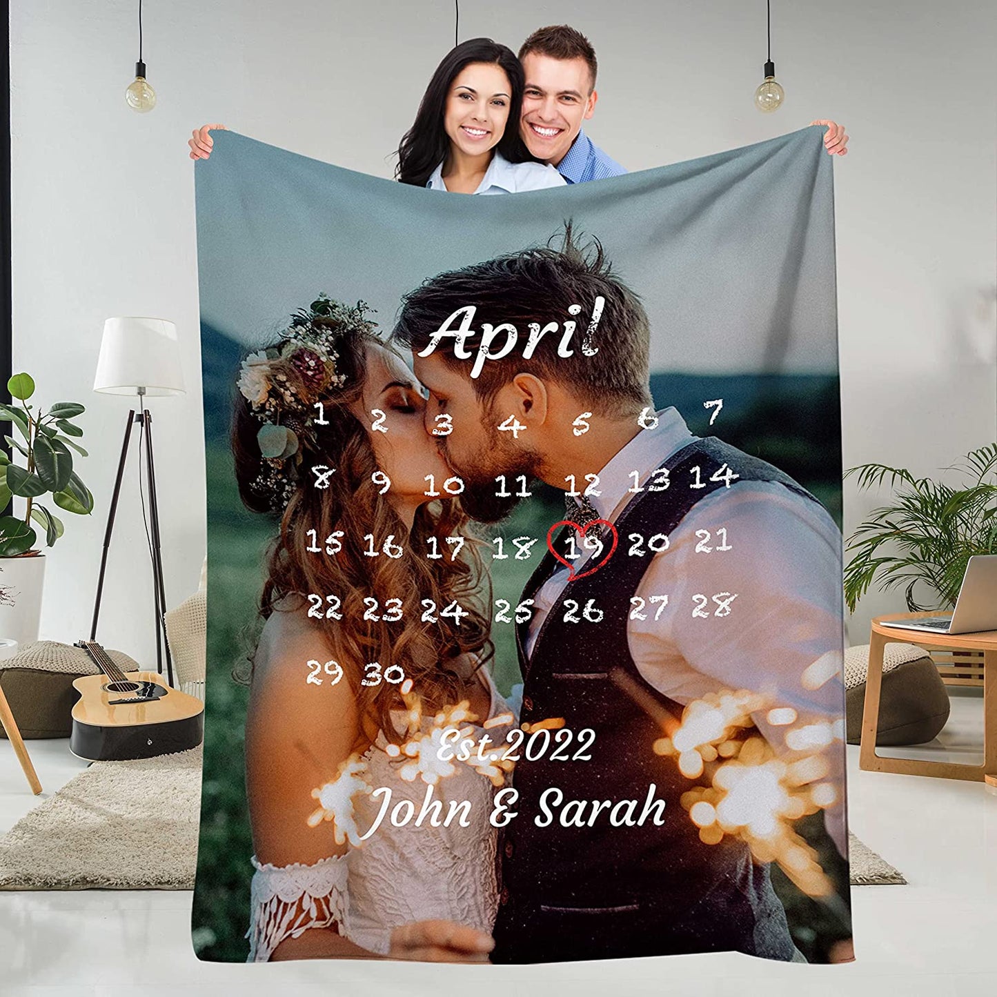 Personalized Couple Blanket - Custom Gift For Couple, Husband, Wife, Birthday, Anniversary Wedding, Christmas, Valentine's Day Blanket