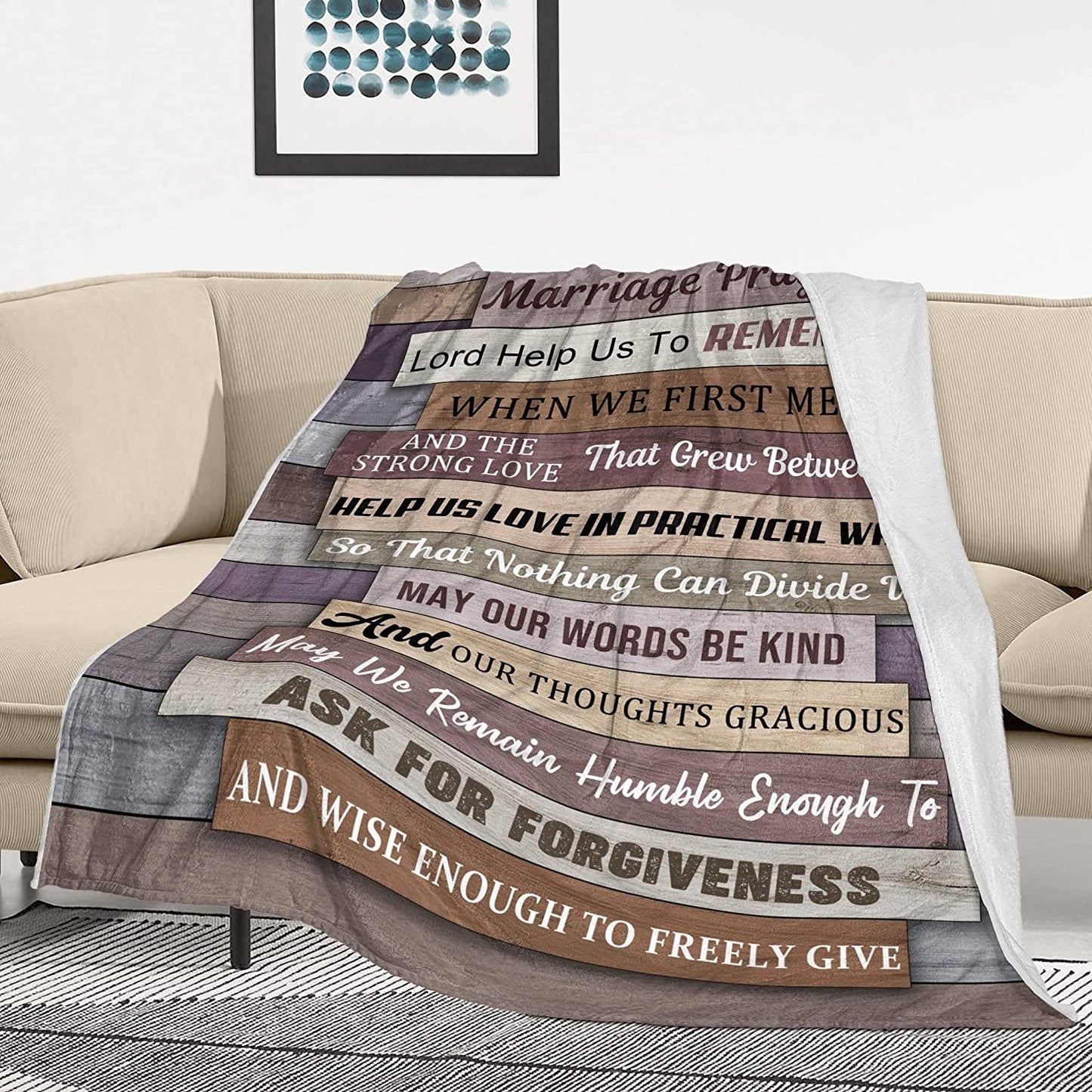 Gift For Couple Blanket - Marriage Prayer Blanket Gift Valentine's Marriage Anniversary Engagement Blanket - Gifts for Couples Newly Thrown Blanket for Engaged Wedding Bridal