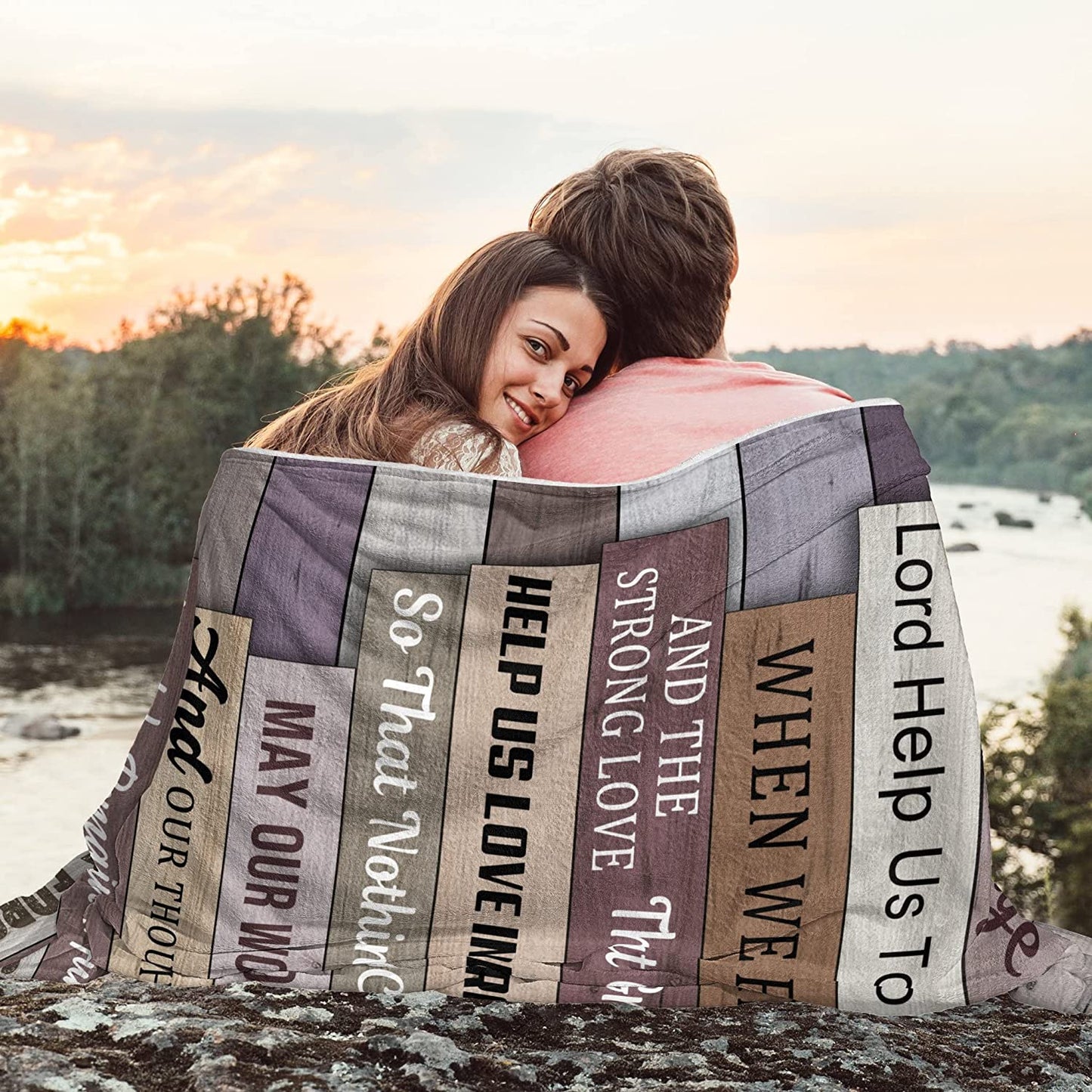 Gift For Couple Blanket - Marriage Prayer Blanket Gift Valentine's Marriage Anniversary Engagement Blanket - Gifts for Couples Newly Thrown Blanket for Engaged Wedding Bridal