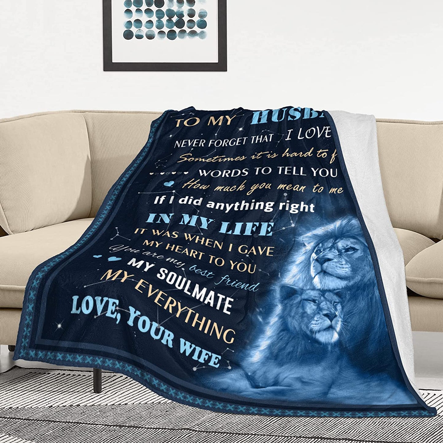 Gift Ideas For Husband Blanket - To My Husband, I Love You Blanket - Gifts For Husband From Wife, Couple, Wedding, Anniversary, Romantic Valentines Day, Birthday Throw Blanket
