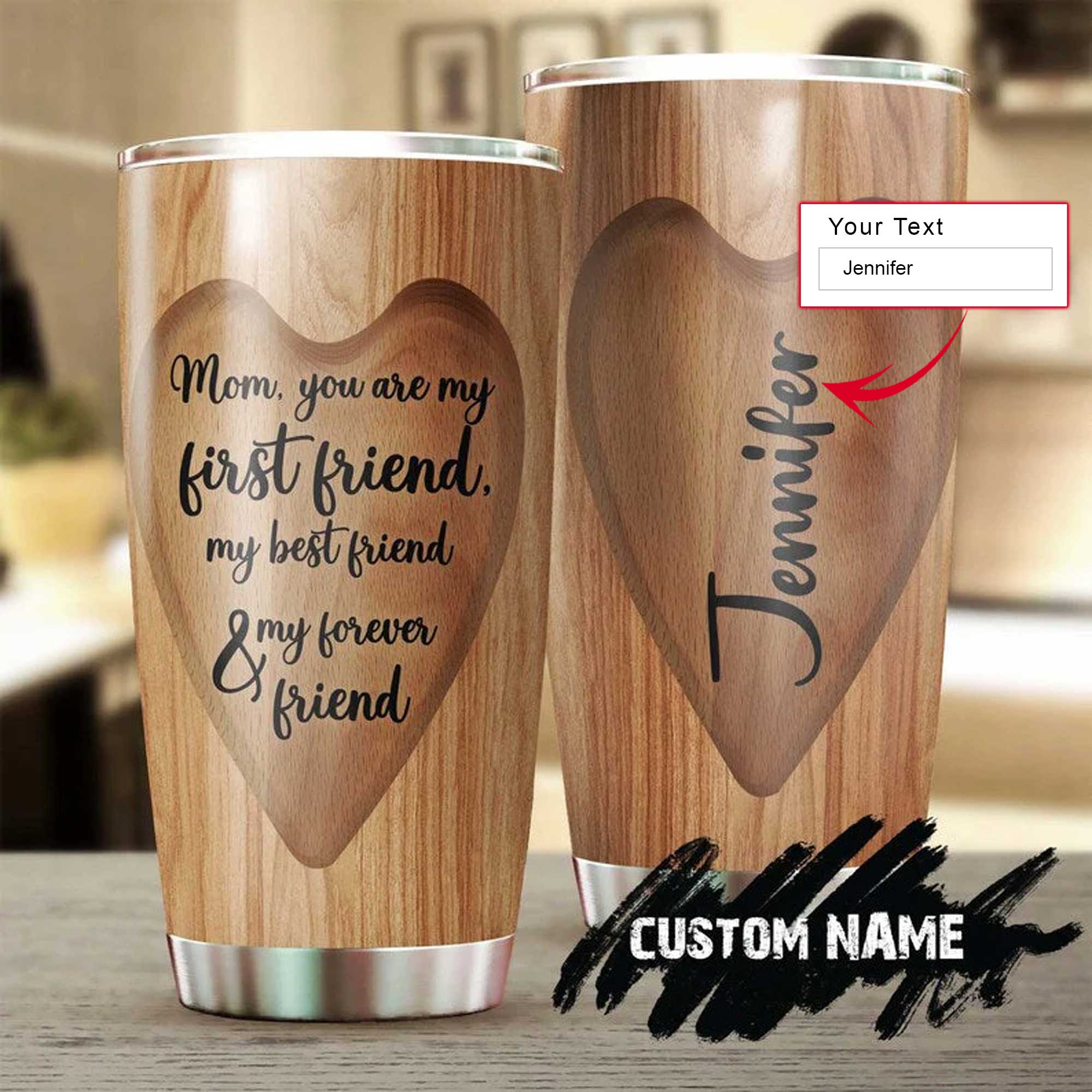 Personalized Mother's Day Gift Tumbler - Custom Gift For Mother's Day, Presents For Mom - You Are My First Friend Best Friend Forever Friend Tumbler