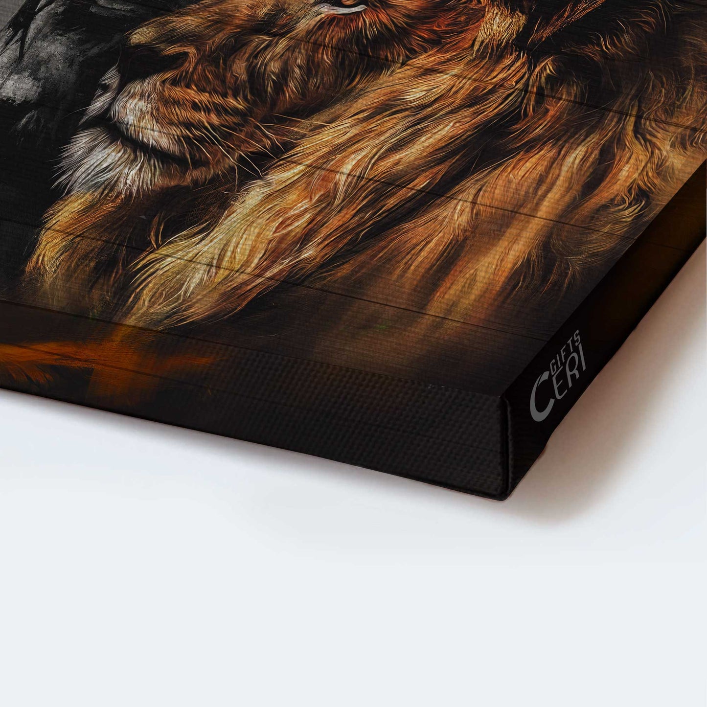 Lion and Jesus Portrait Landscape Canvas, Christian Wall Art - Black And White Jesus Painting, Lion Painting, Lion Of Judah - Jesus Landscape Canvas - Wall Decor Framed Gift For Christian